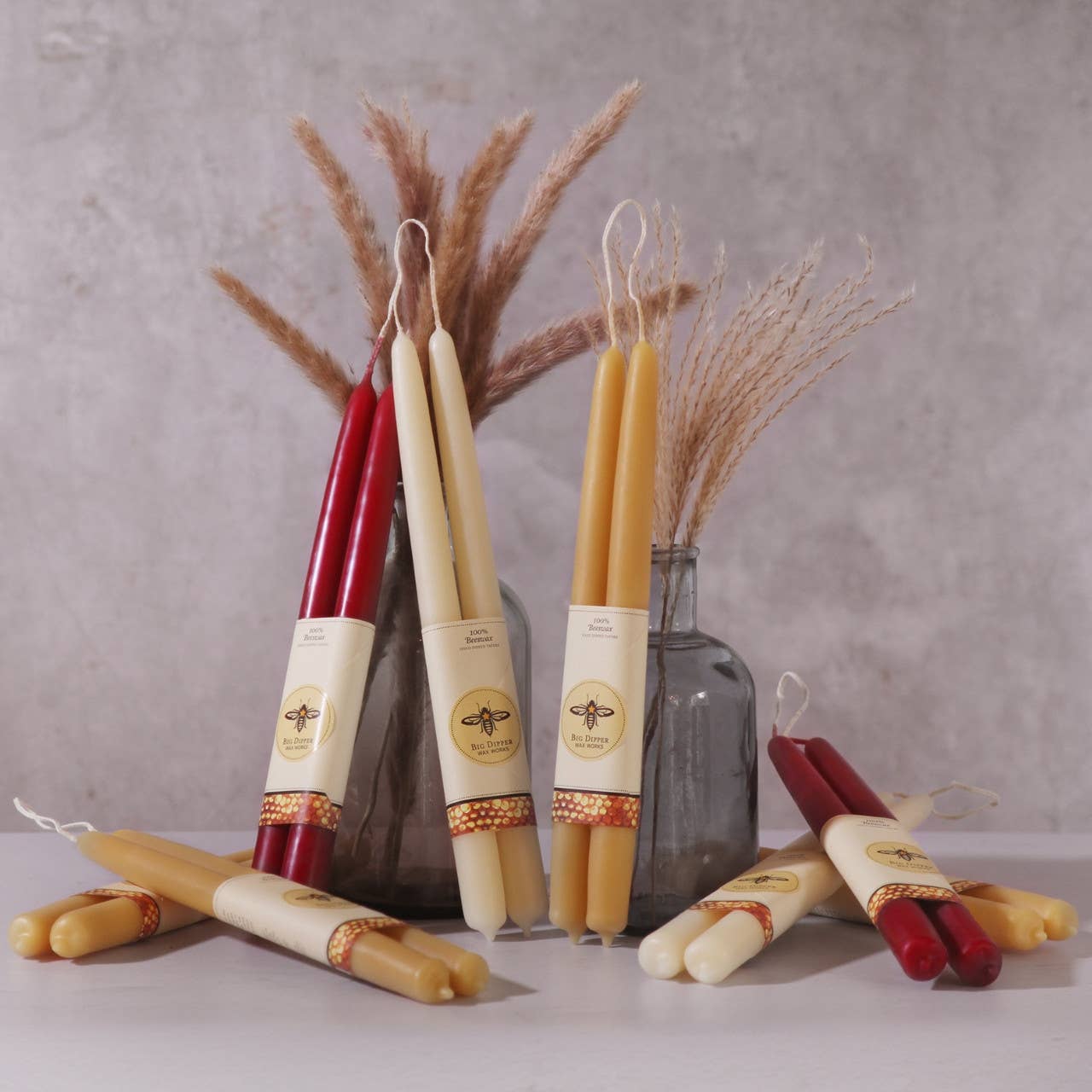 100% Pure Beeswax Taper Candles