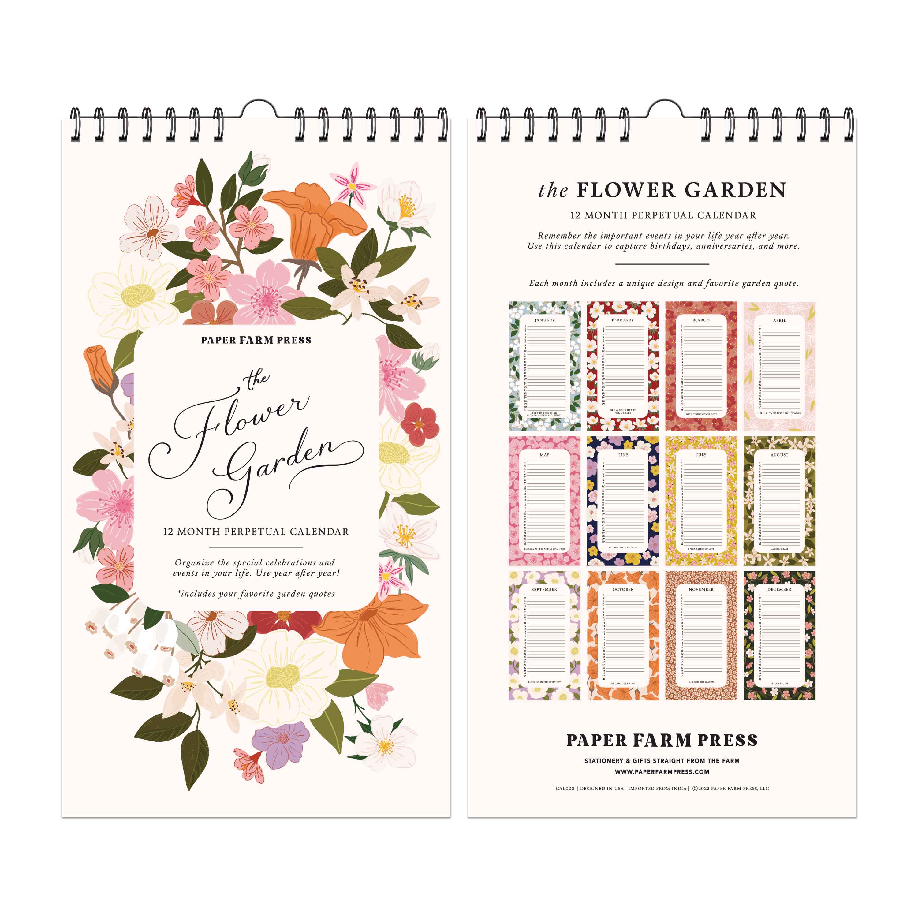 Flower Garden Celebrations Calendars (Perpetual)