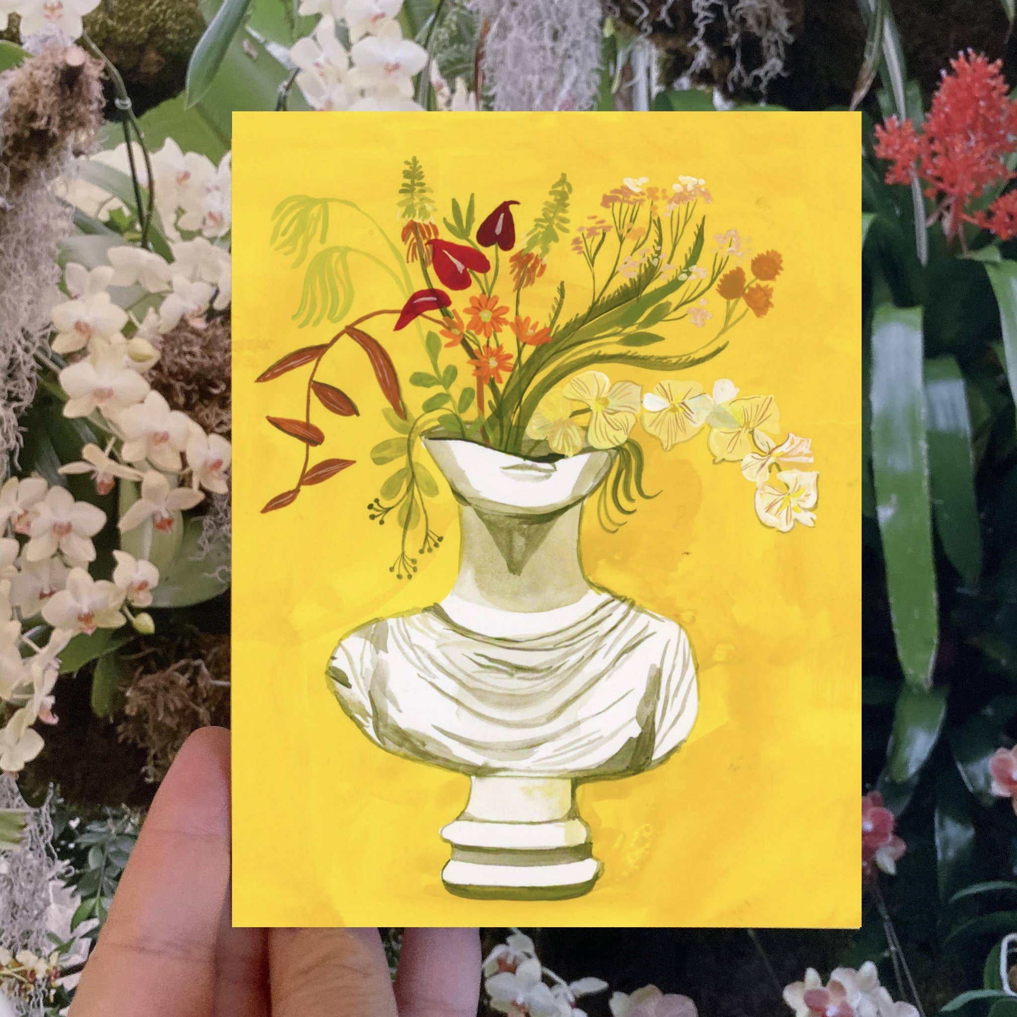 Flora Yellow Greeting Card