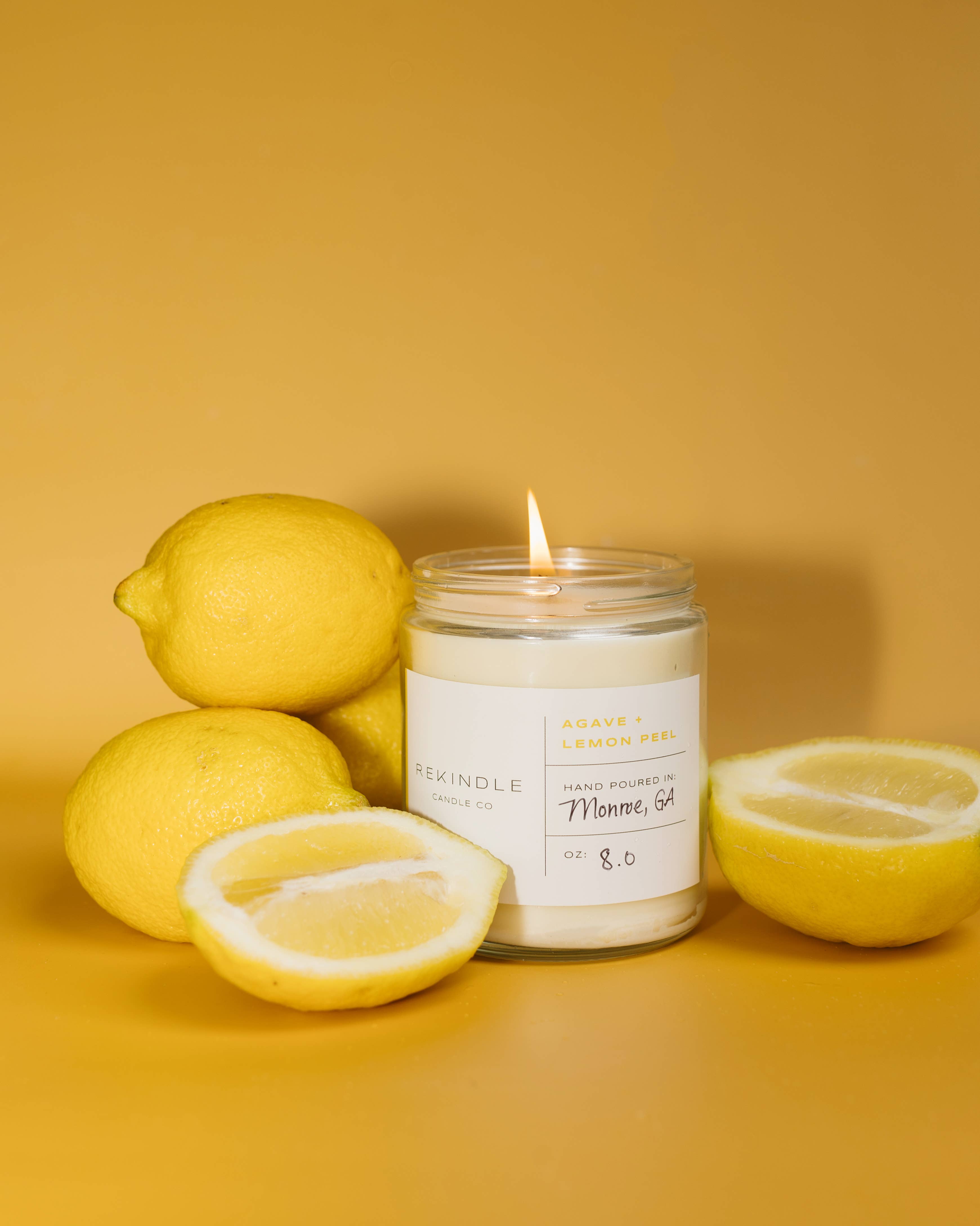 Agave + Lemon Peel Cotton Wick Soy Candle