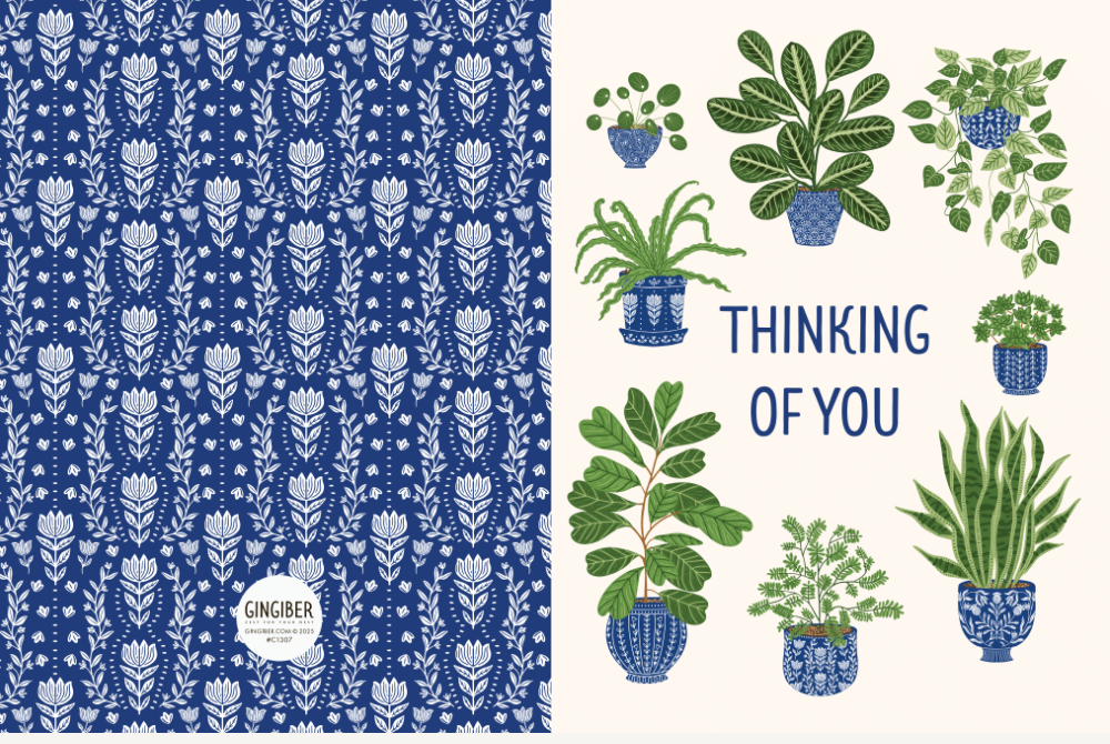 Houseplant Thinking of You Greeting Card