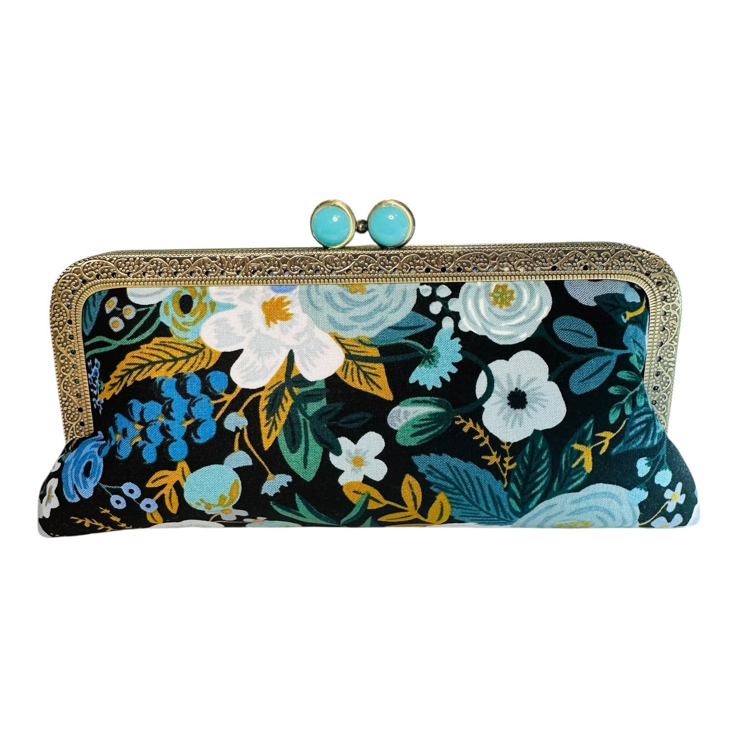 Kiki & Syds Cell Phone Clutch-Garden Party Blue