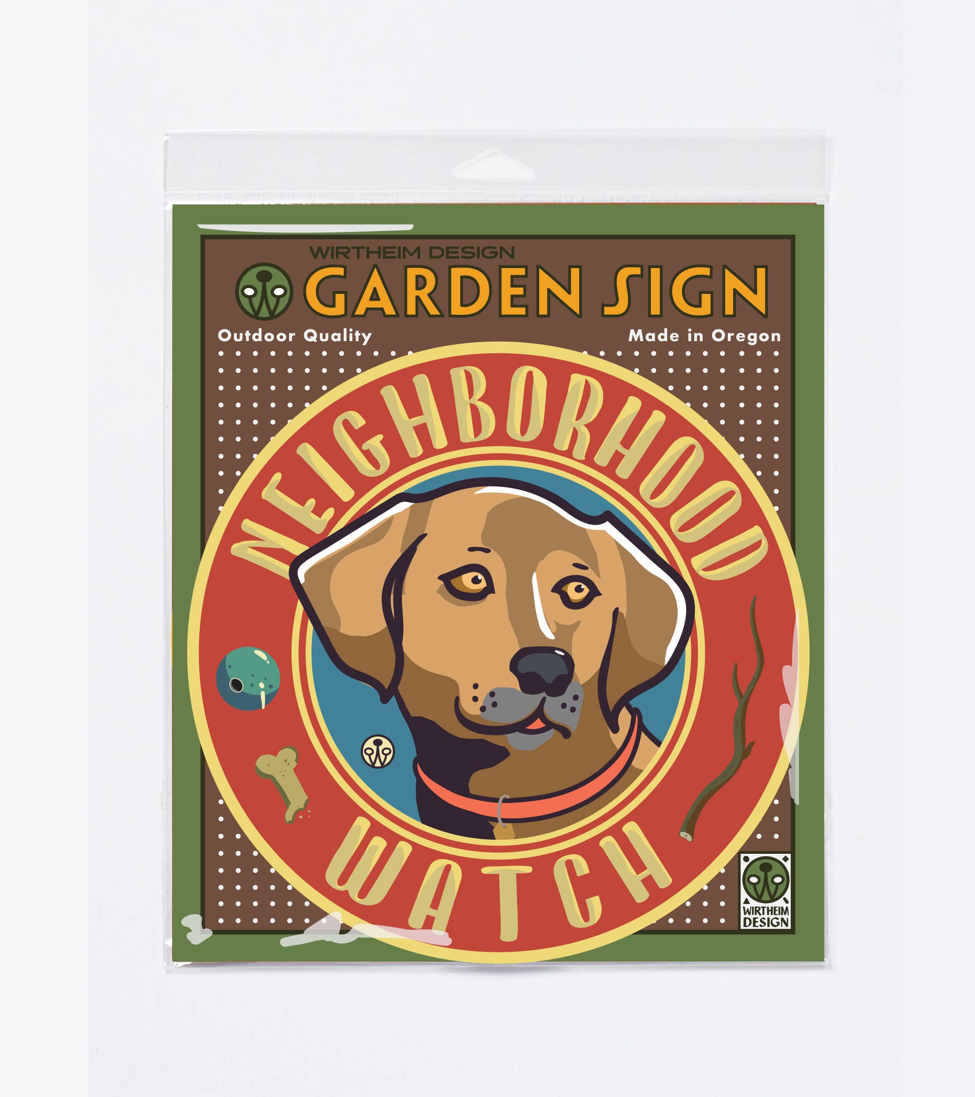 Neighborhood Watch Brown Dog - Garden Sign