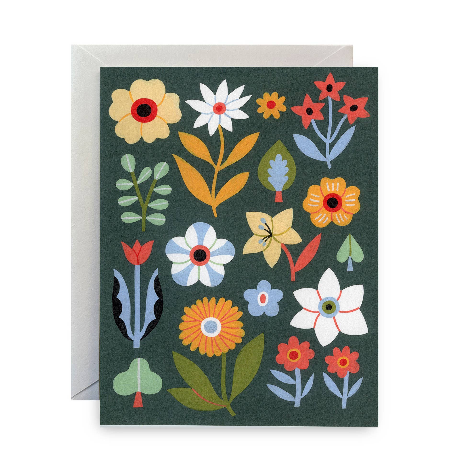 Green Floral Greeting Card