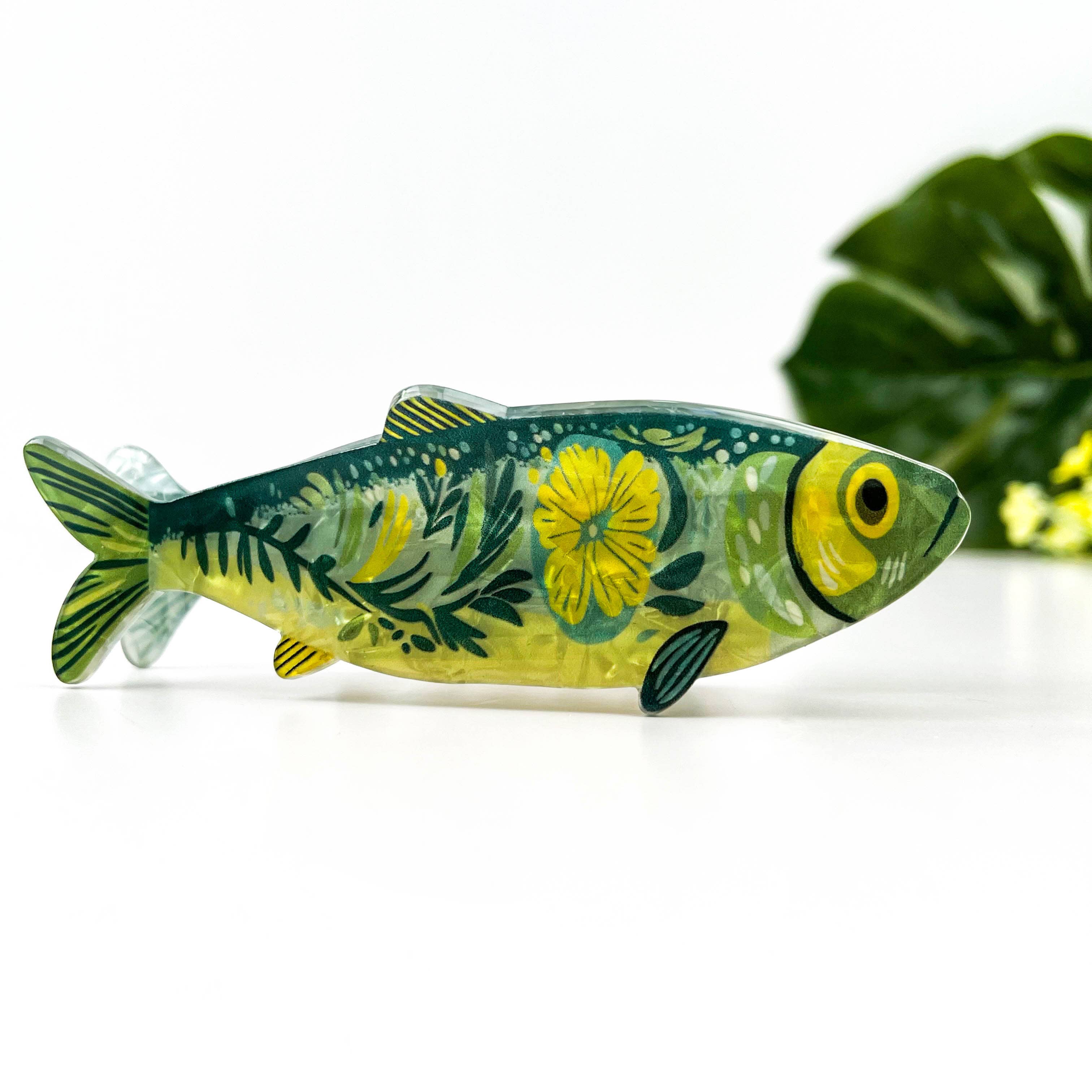 Green Sardine Hair Claw Clip