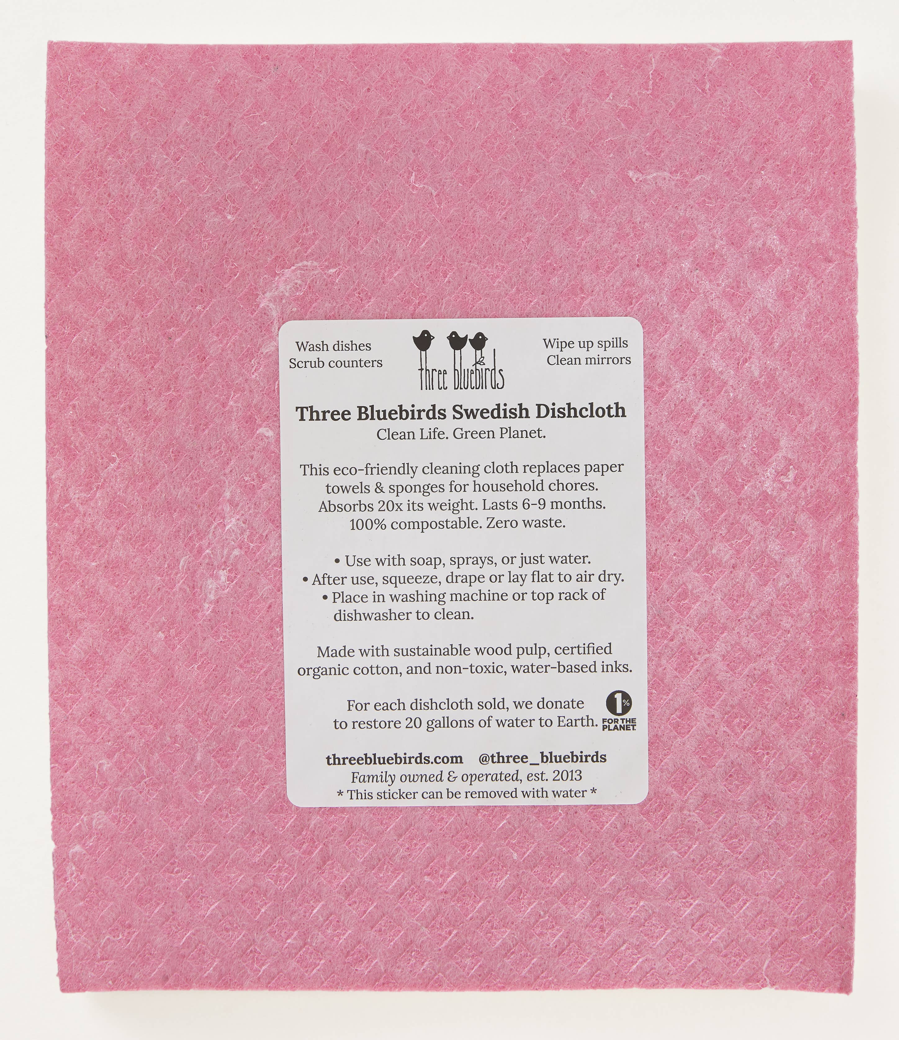 Watermelon on Pink Swedish Dishcloth