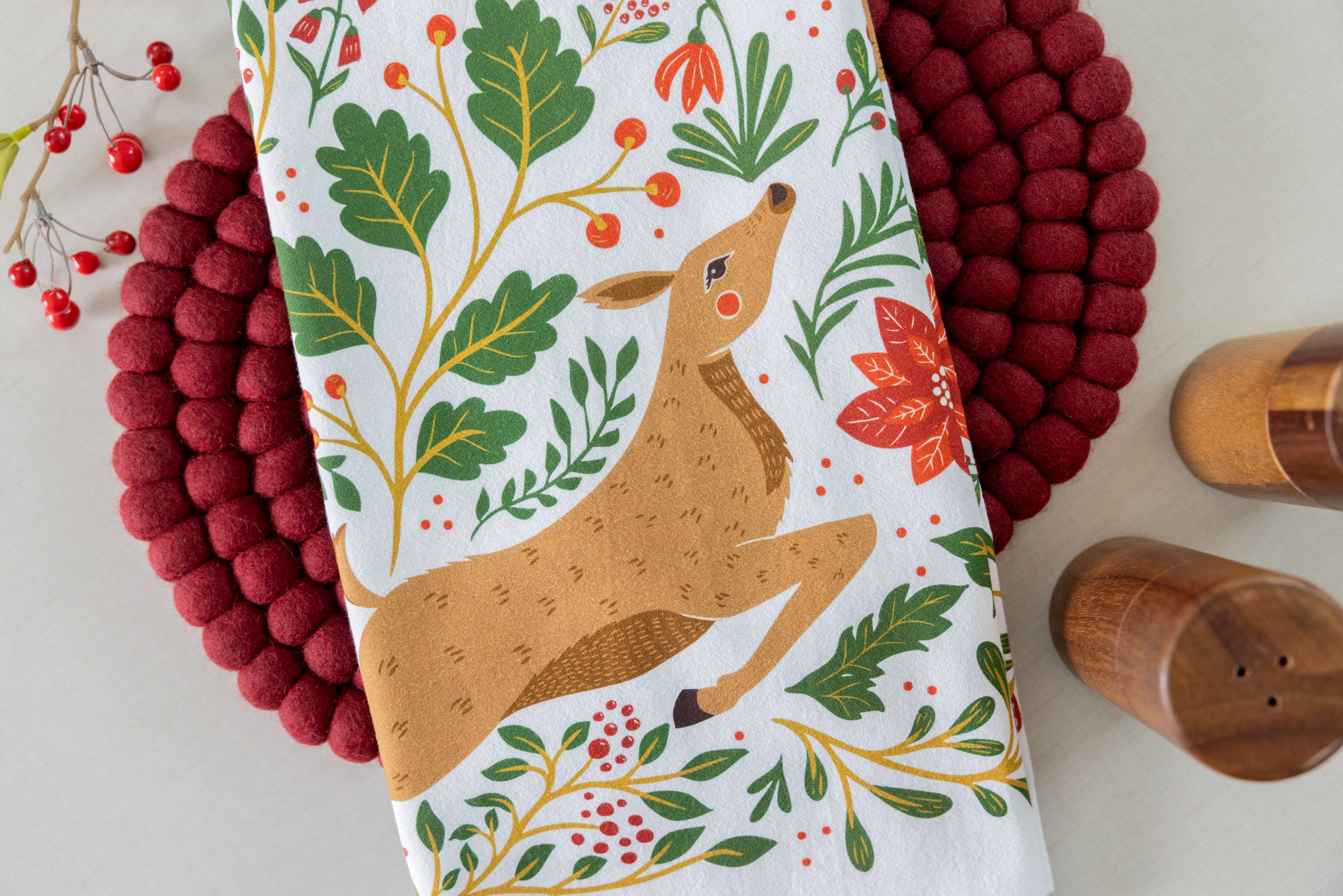 Winter Forest Tea Towel – Woodland Holiday