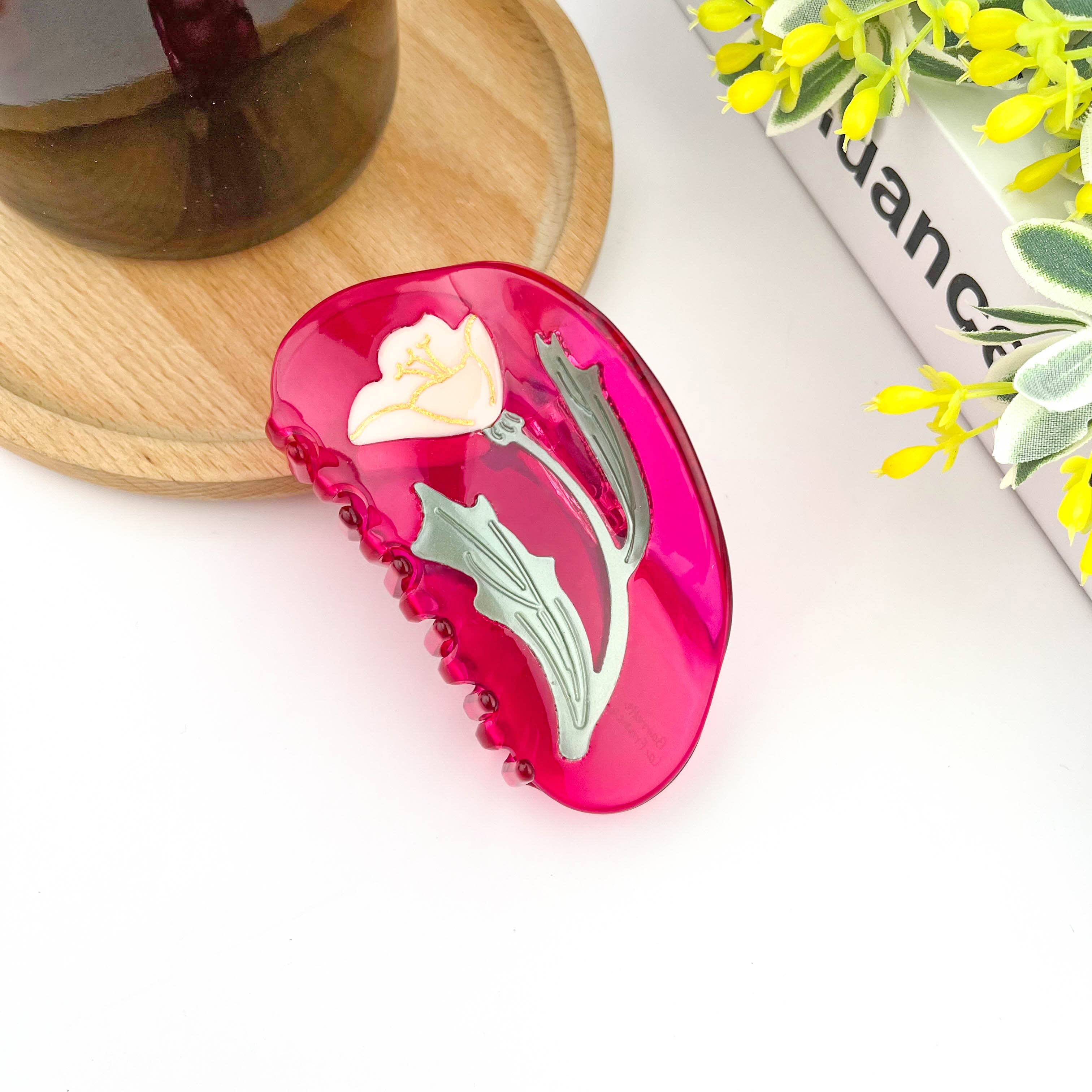 Floral Hair Claw Clip
