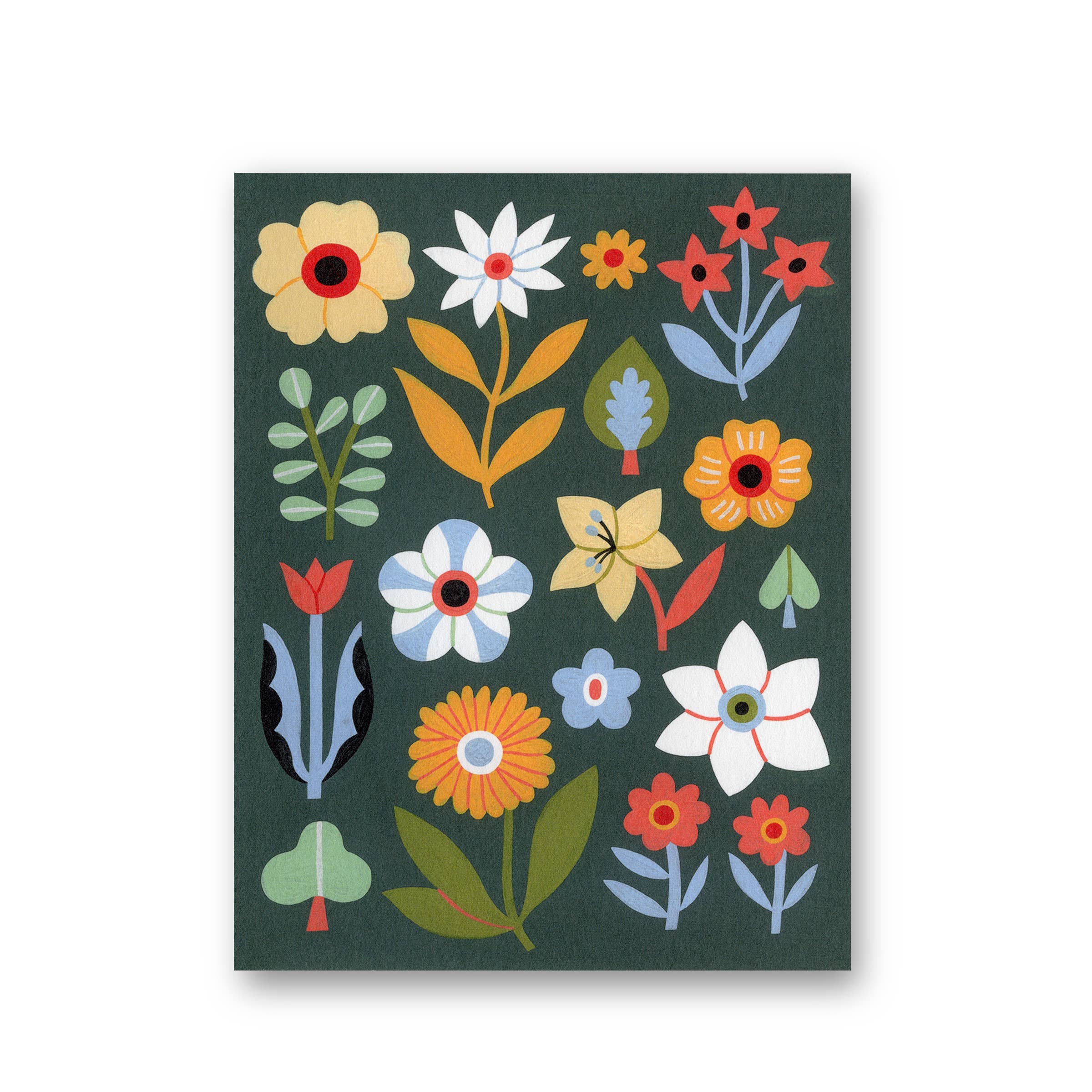 Green Floral Greeting Card