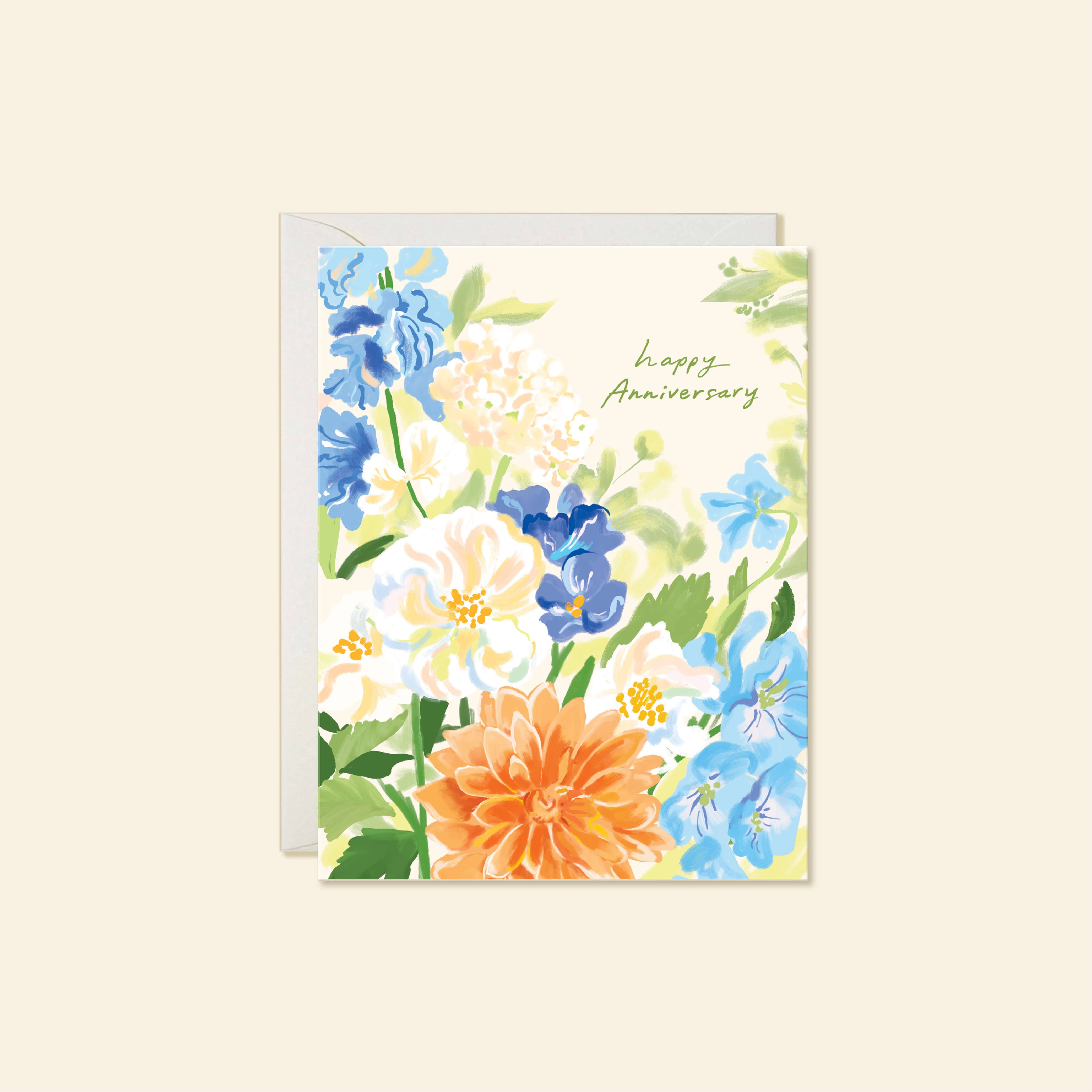 Anniversary Flowers – Romantic Wedding & Love Greeting Card