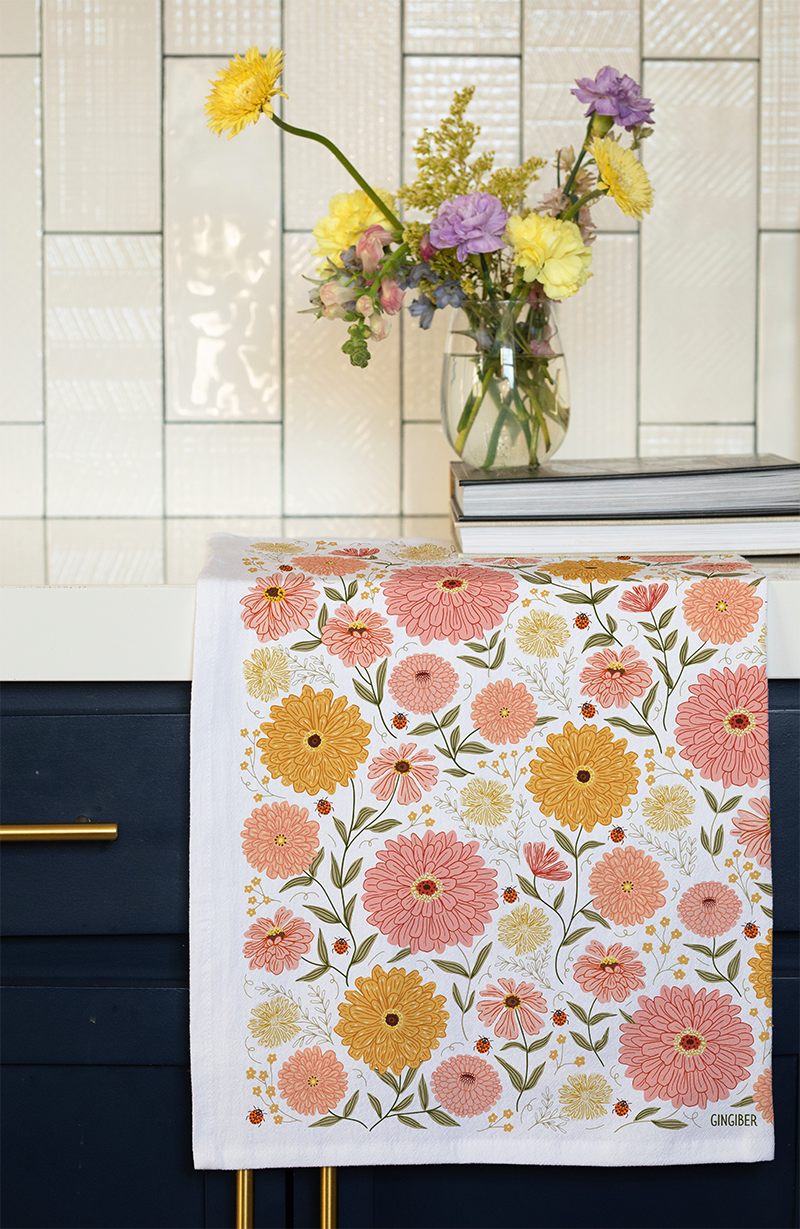 Zinnia Tea Towel