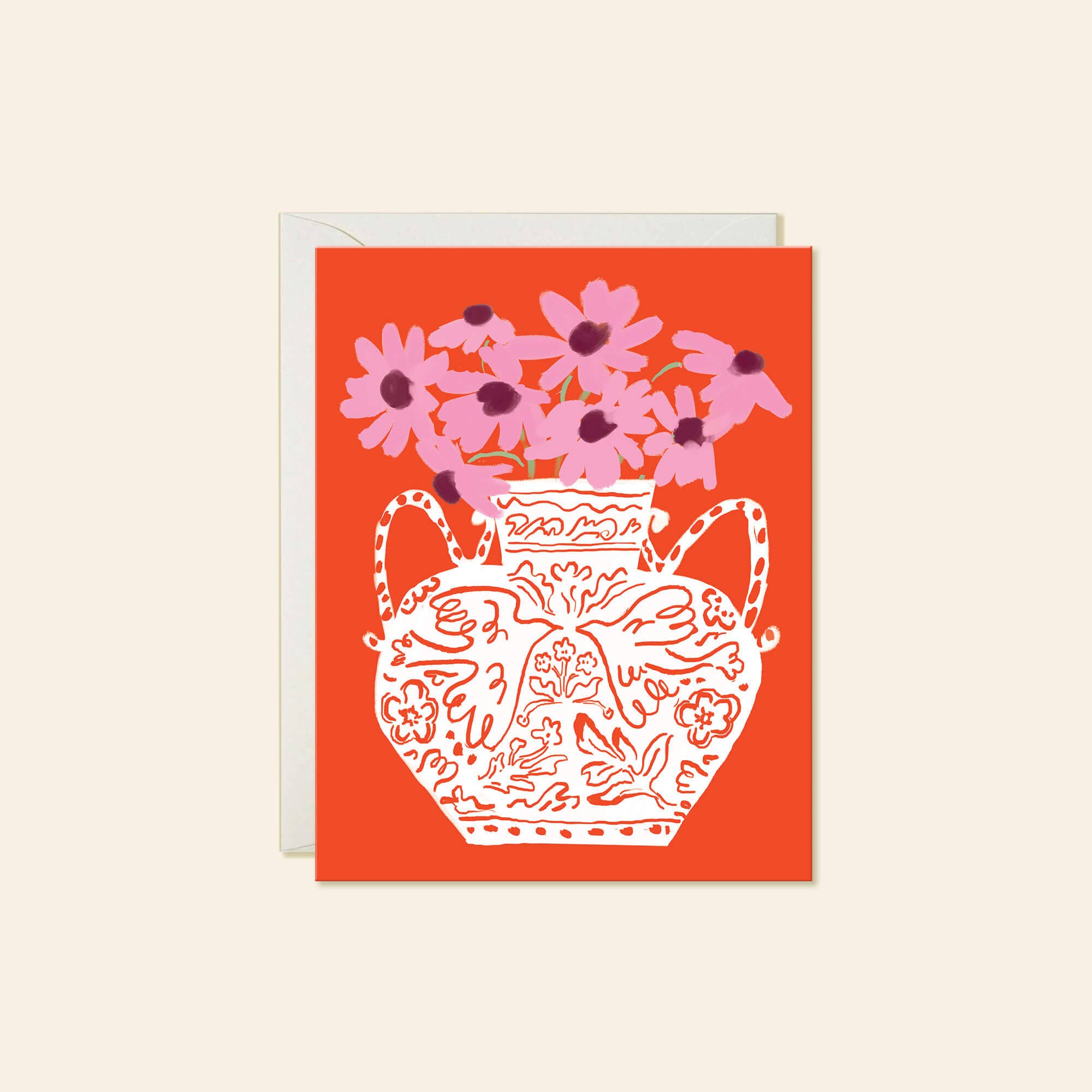 Lovebird Vase - Floral Love Greeting Card