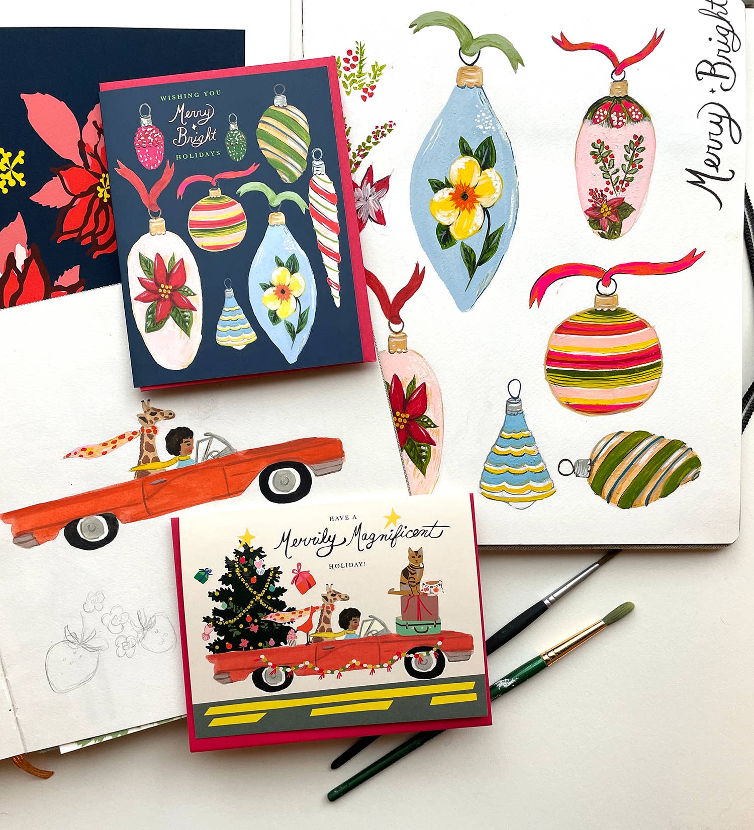 Vintage Ornaments Holiday Card