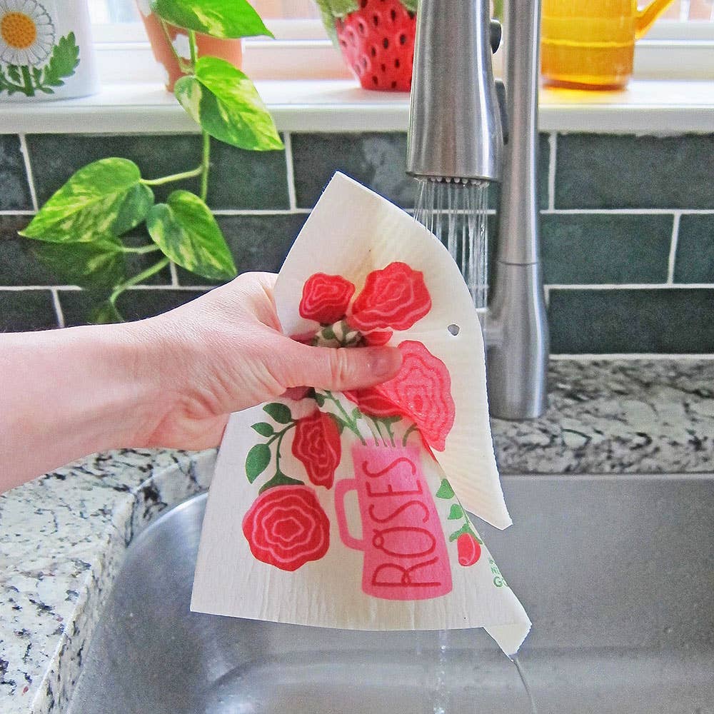 Rose - Tea Towel + Sponge Cloth Set