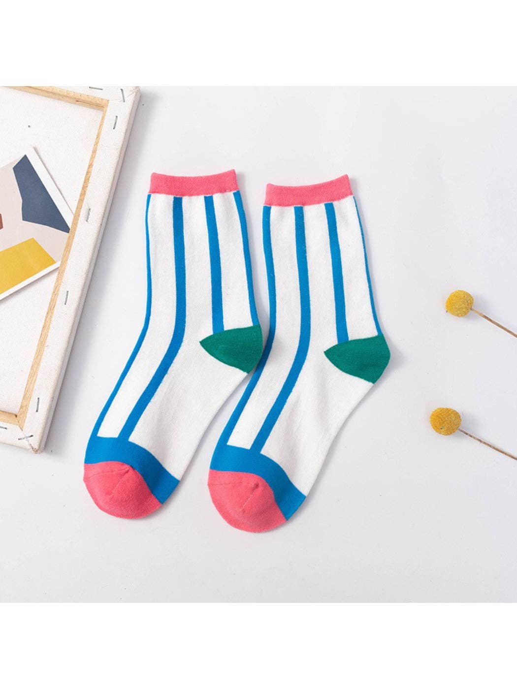Rufia - Joyful Color Block Crew Socks