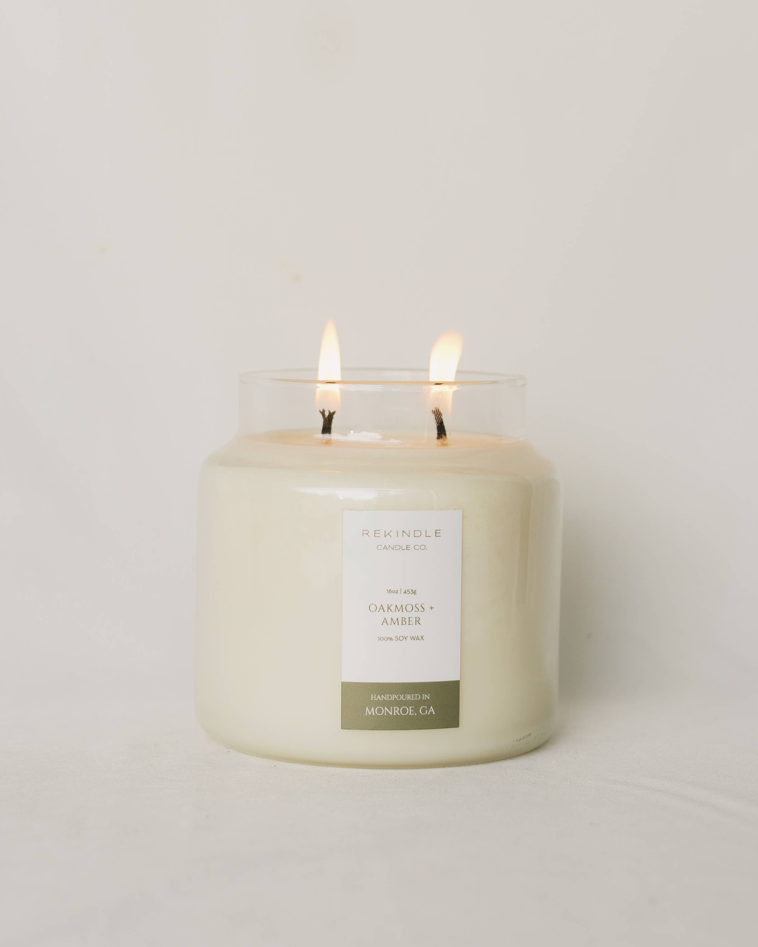 Oakmoss + Amber Cotton Wick Soy Candle