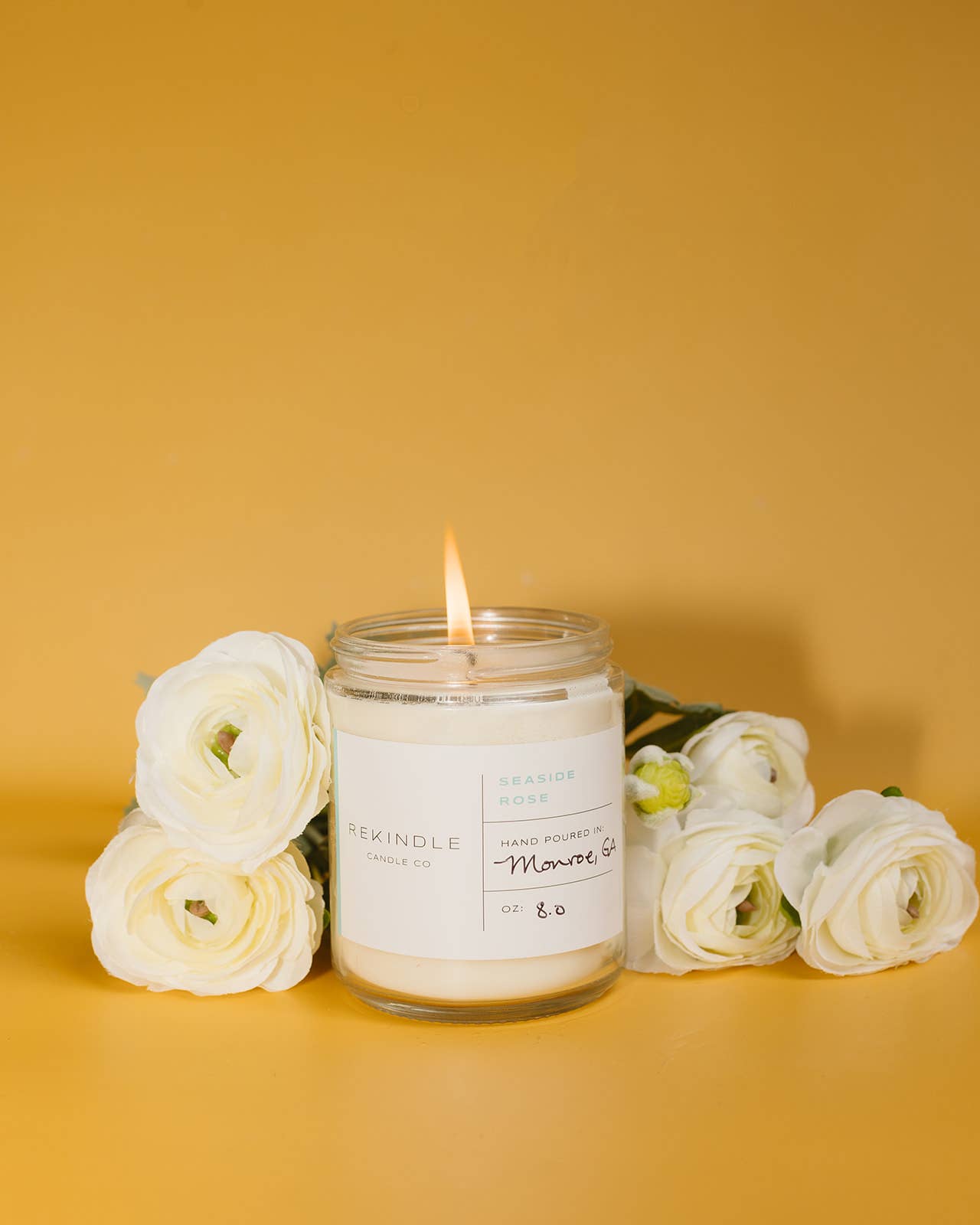 Seaside Rose Cotton Wick Soy Candle