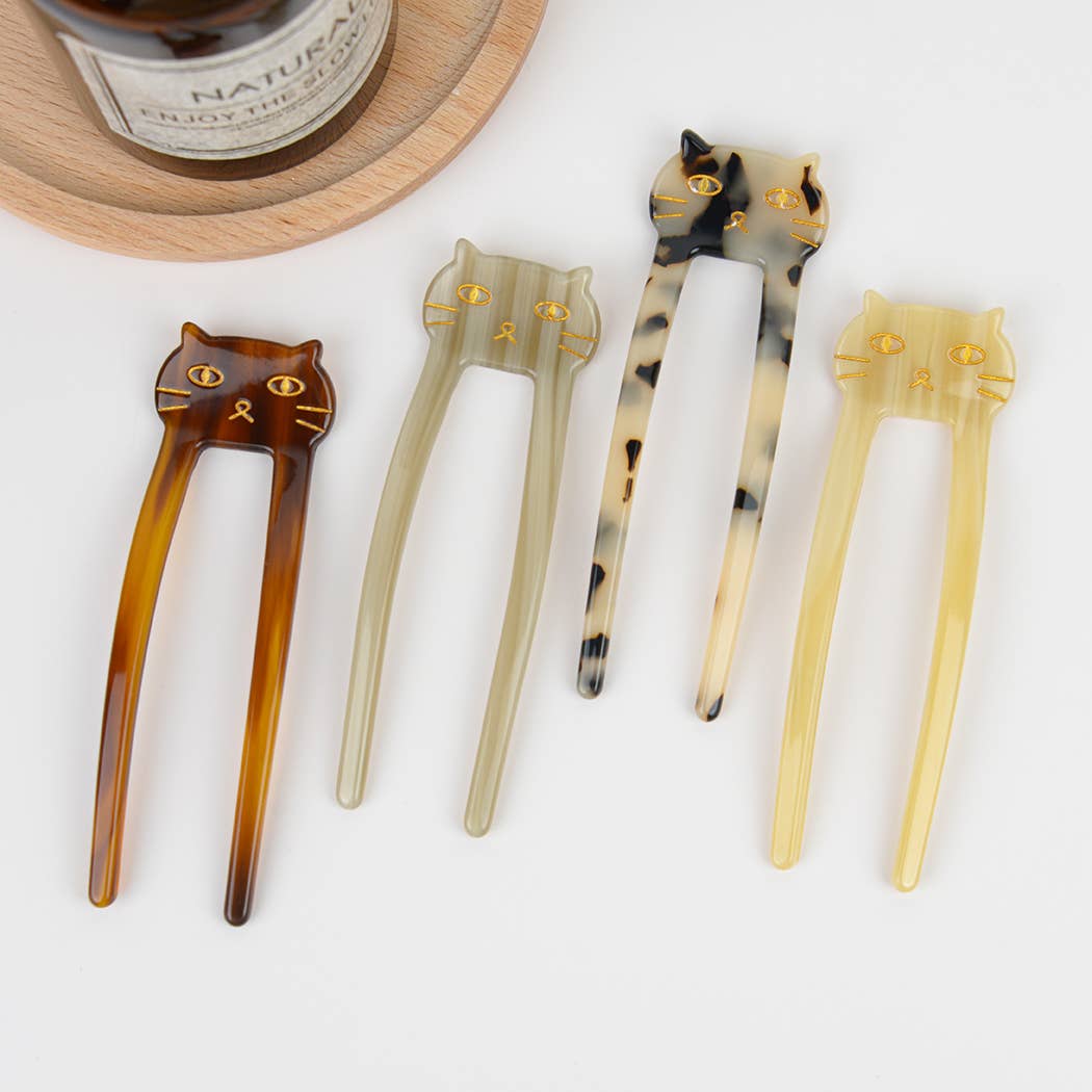 Acetate Cat Hair Pin