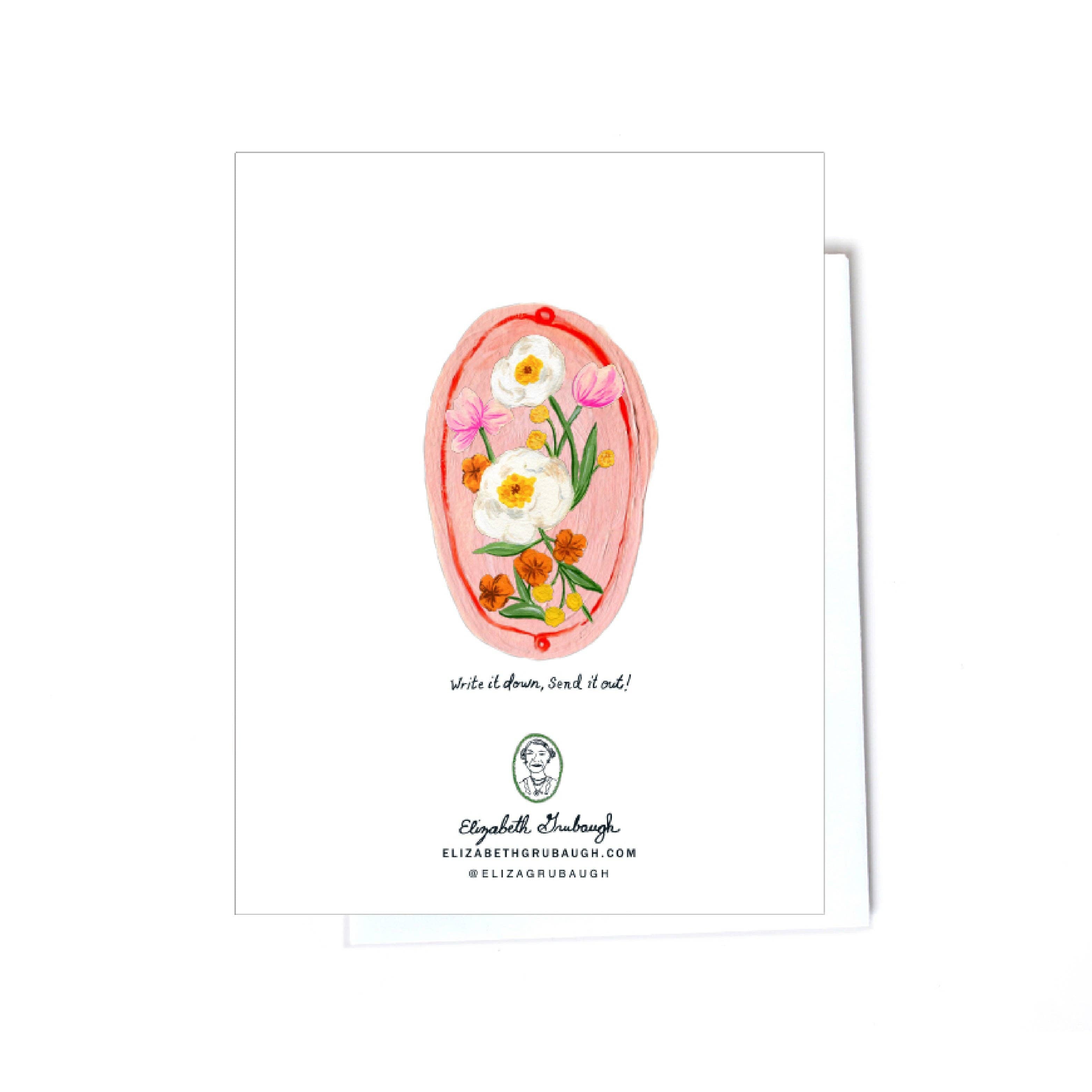 Oval Flower Thank You Card