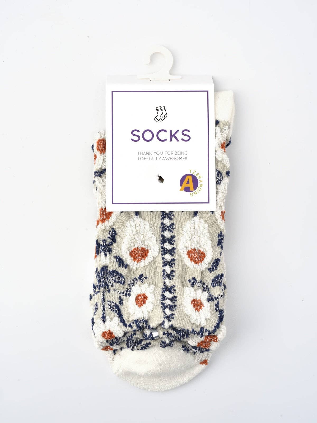 Rufia - Vintage Embossed Floral Socks