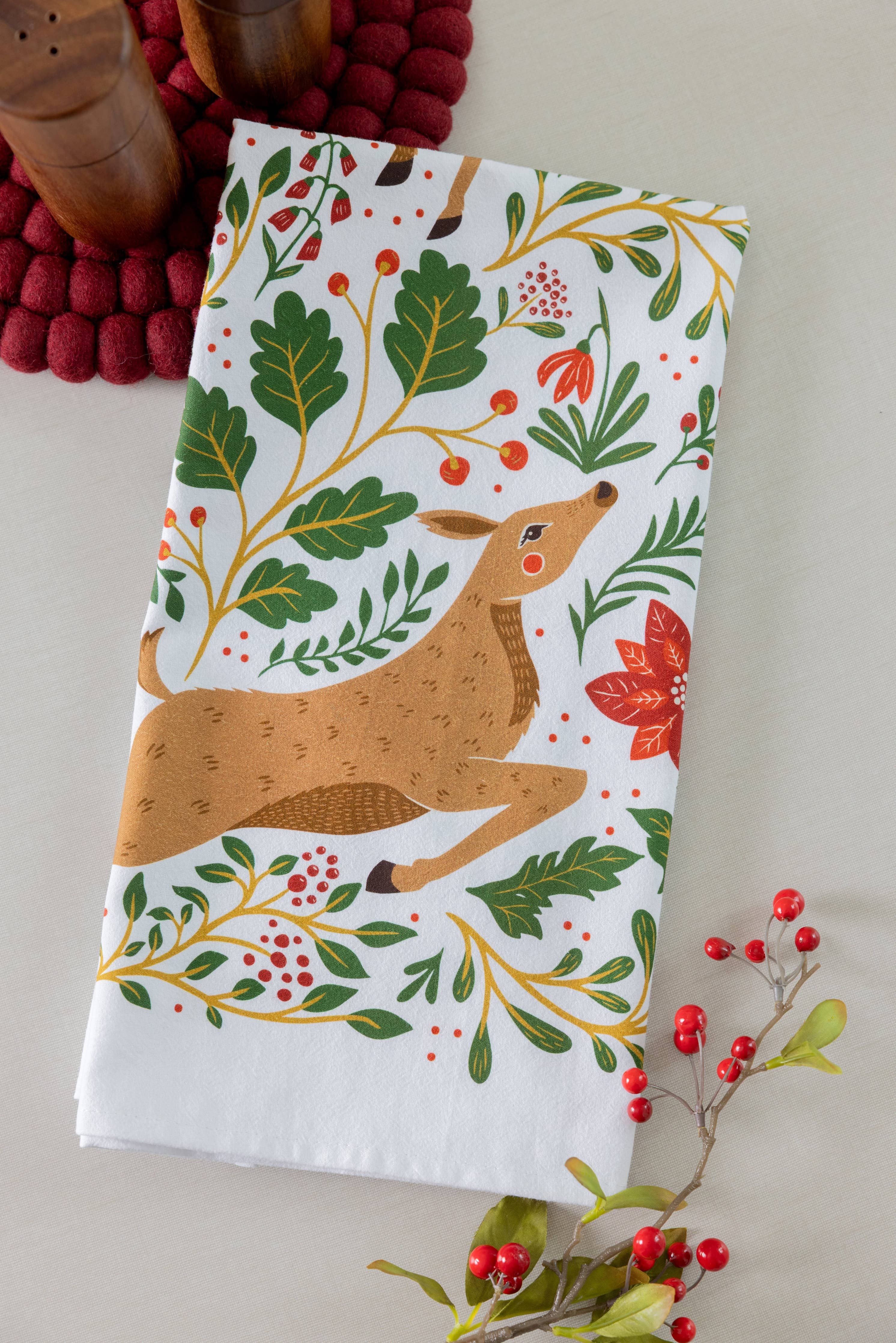 Winter Forest Tea Towel – Woodland Holiday