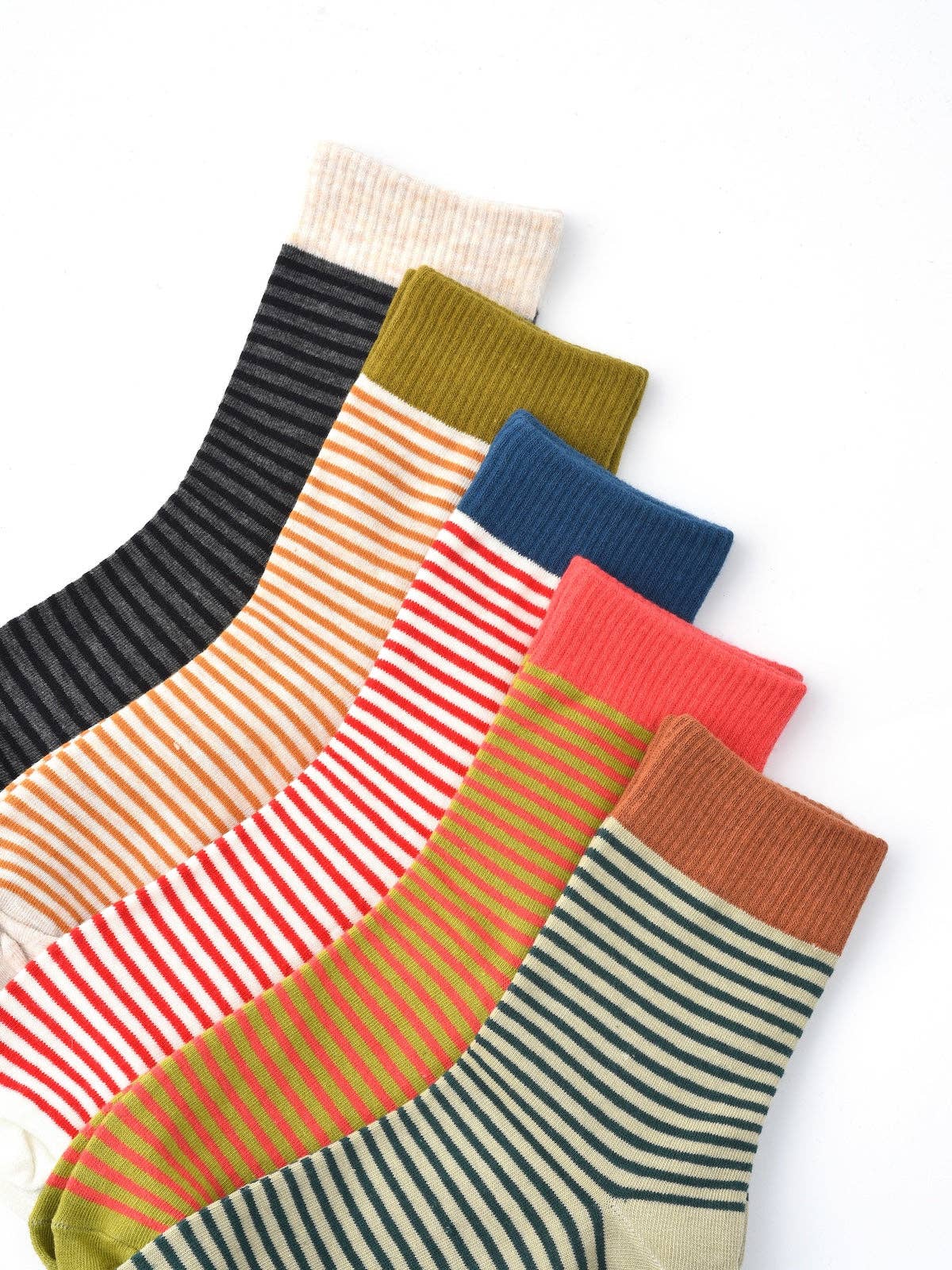 Rufia - Vibrant Striped Mid-Calf Socks