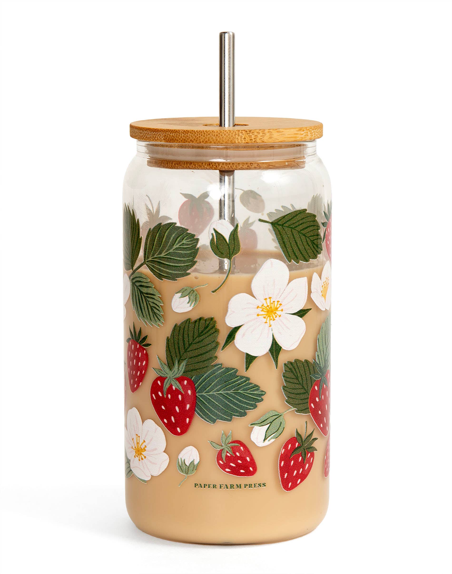 Strawberry Patch Glass Cup
