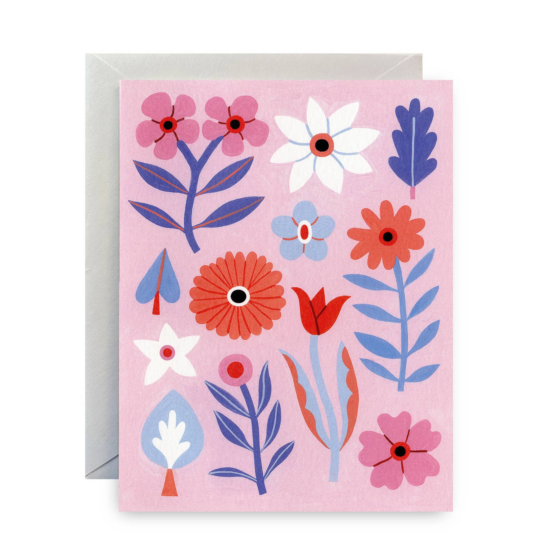 Pink Floral Greeting Card
