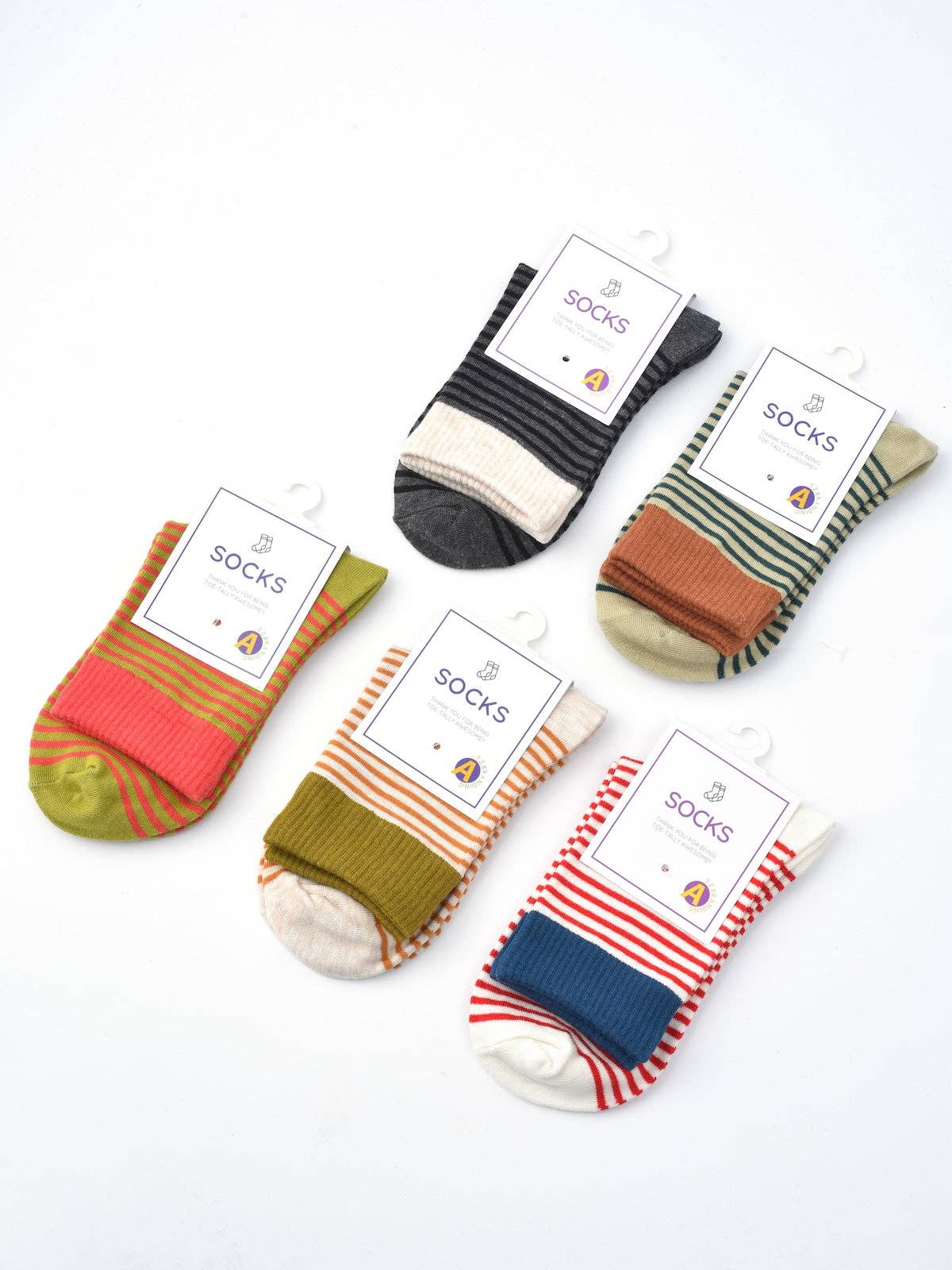 Rufia - Vibrant Striped Mid-Calf Socks