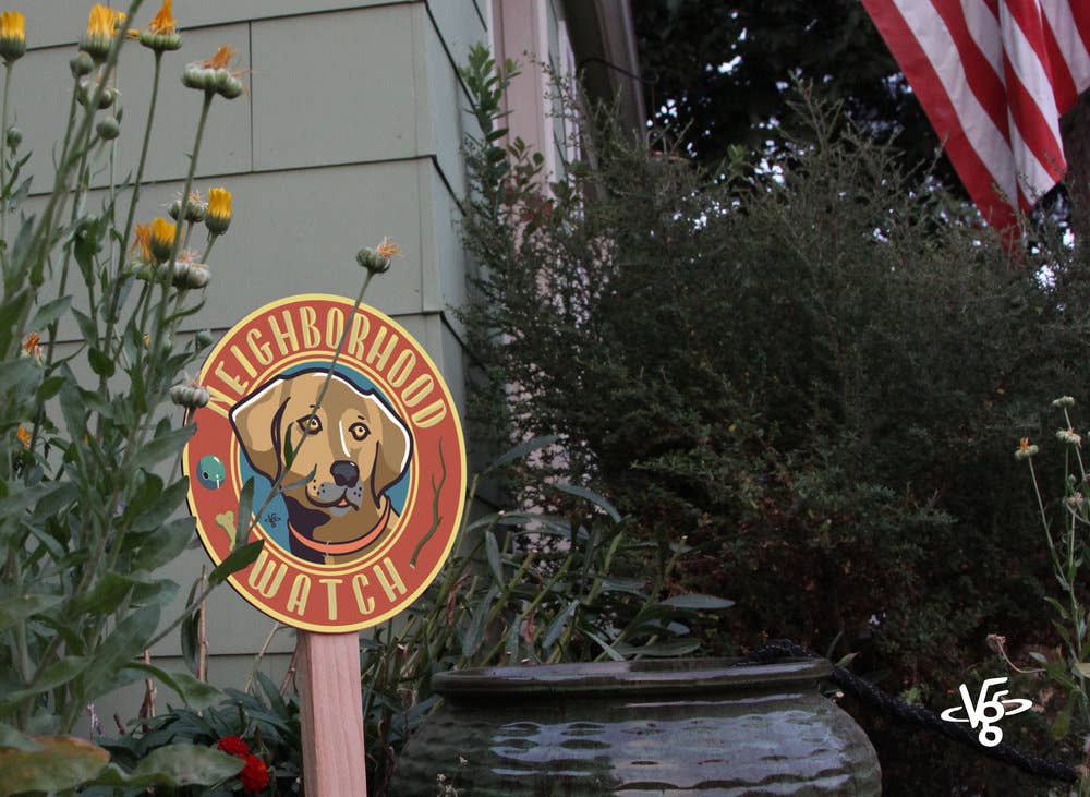 Neighborhood Watch Brown Dog - Garden Sign