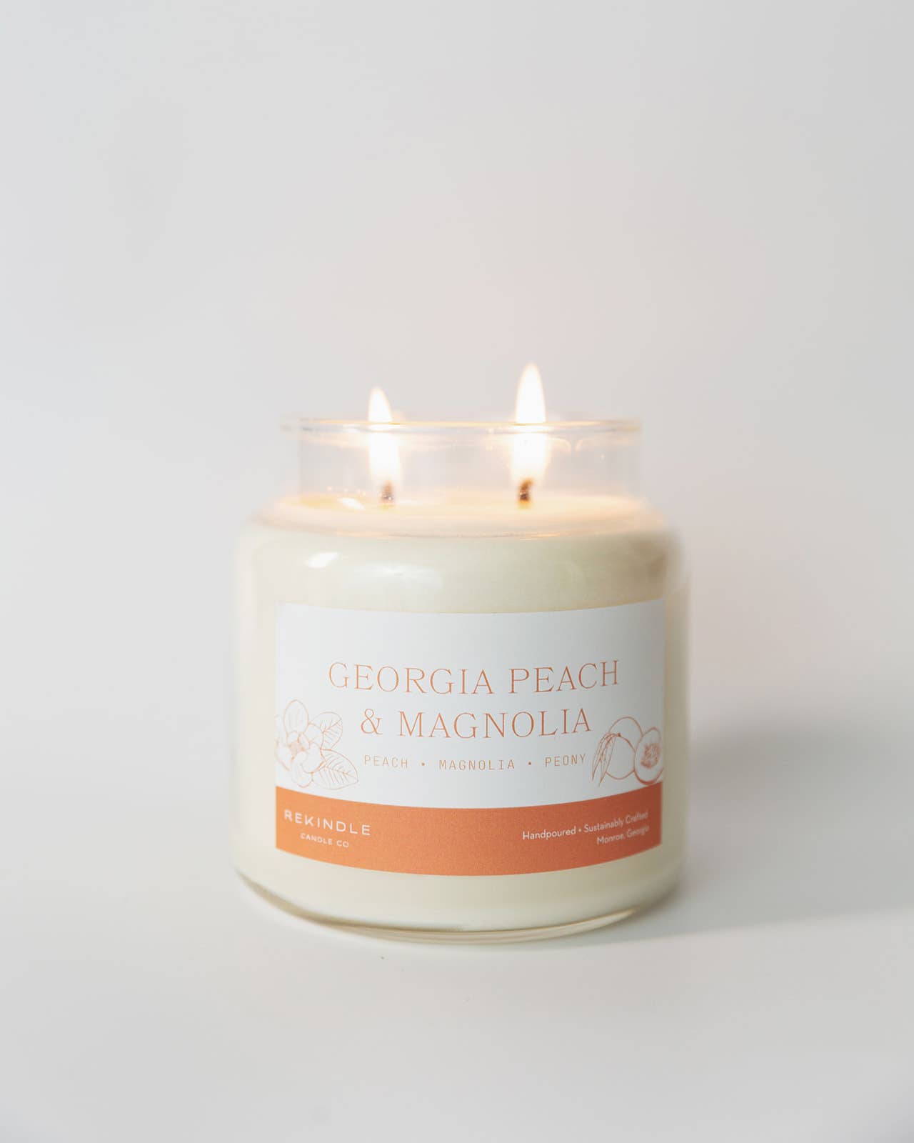 Georgia Peach + Magnolia Cotton Wick Soy Candle