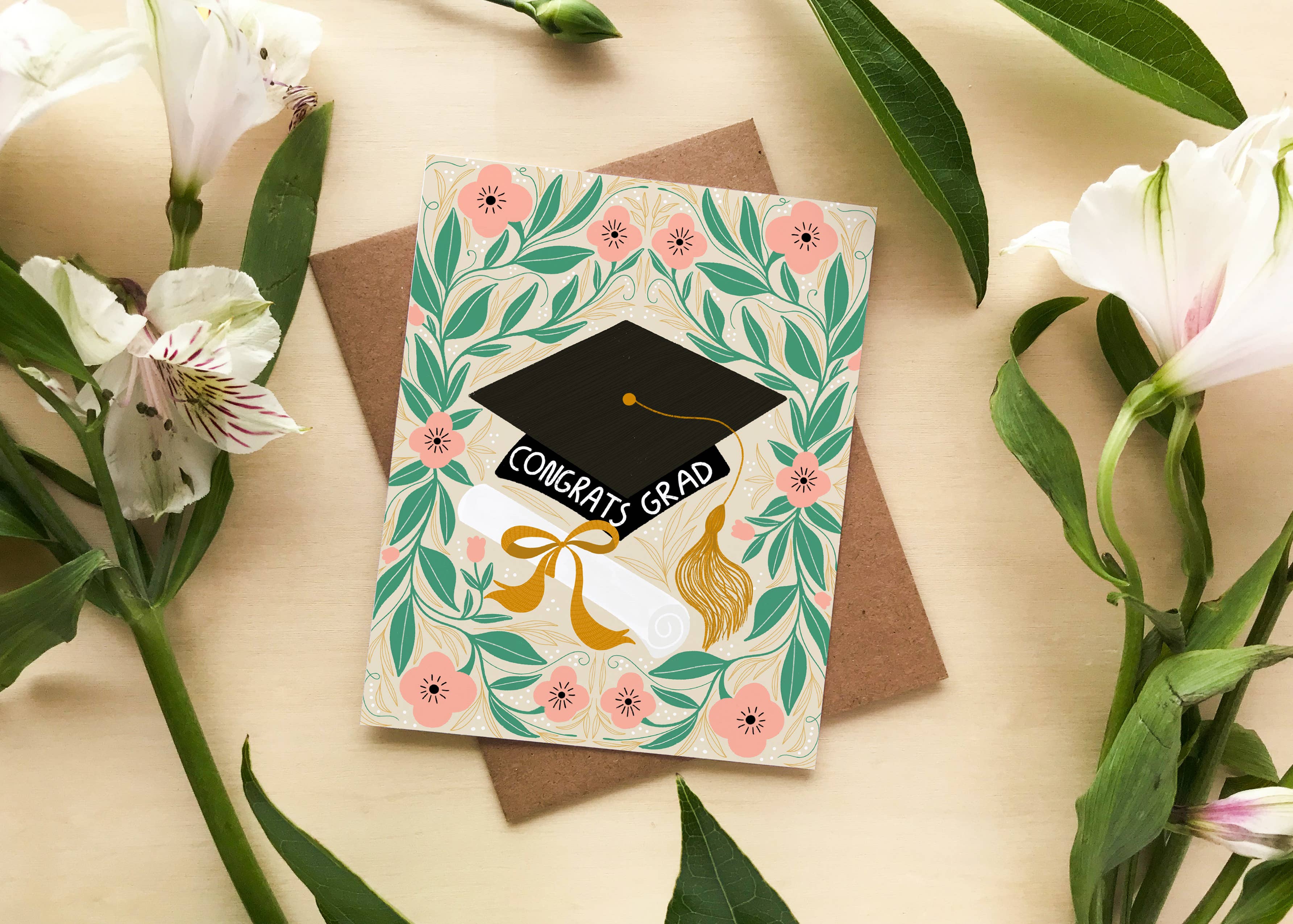 Grad Floral Graduation Greeting Card