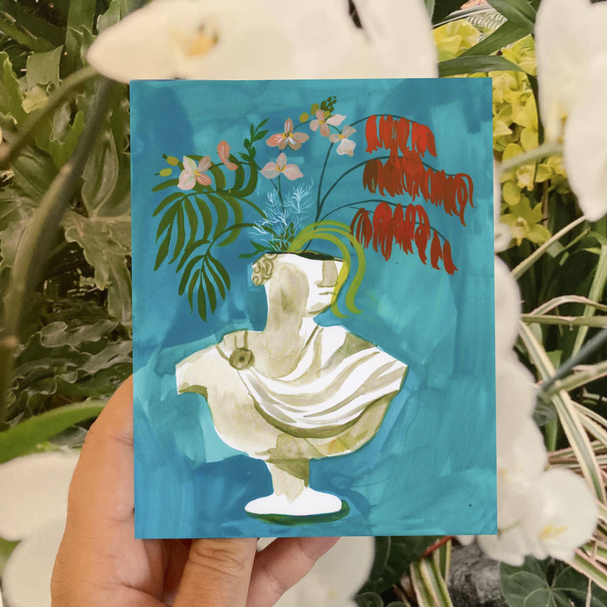 Flora Blue Greeting Card