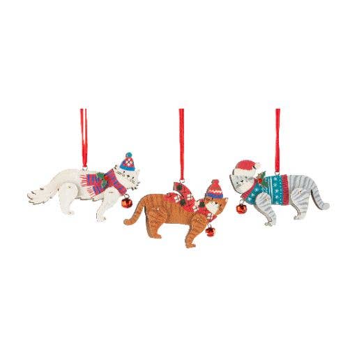 Wooden cat ornament