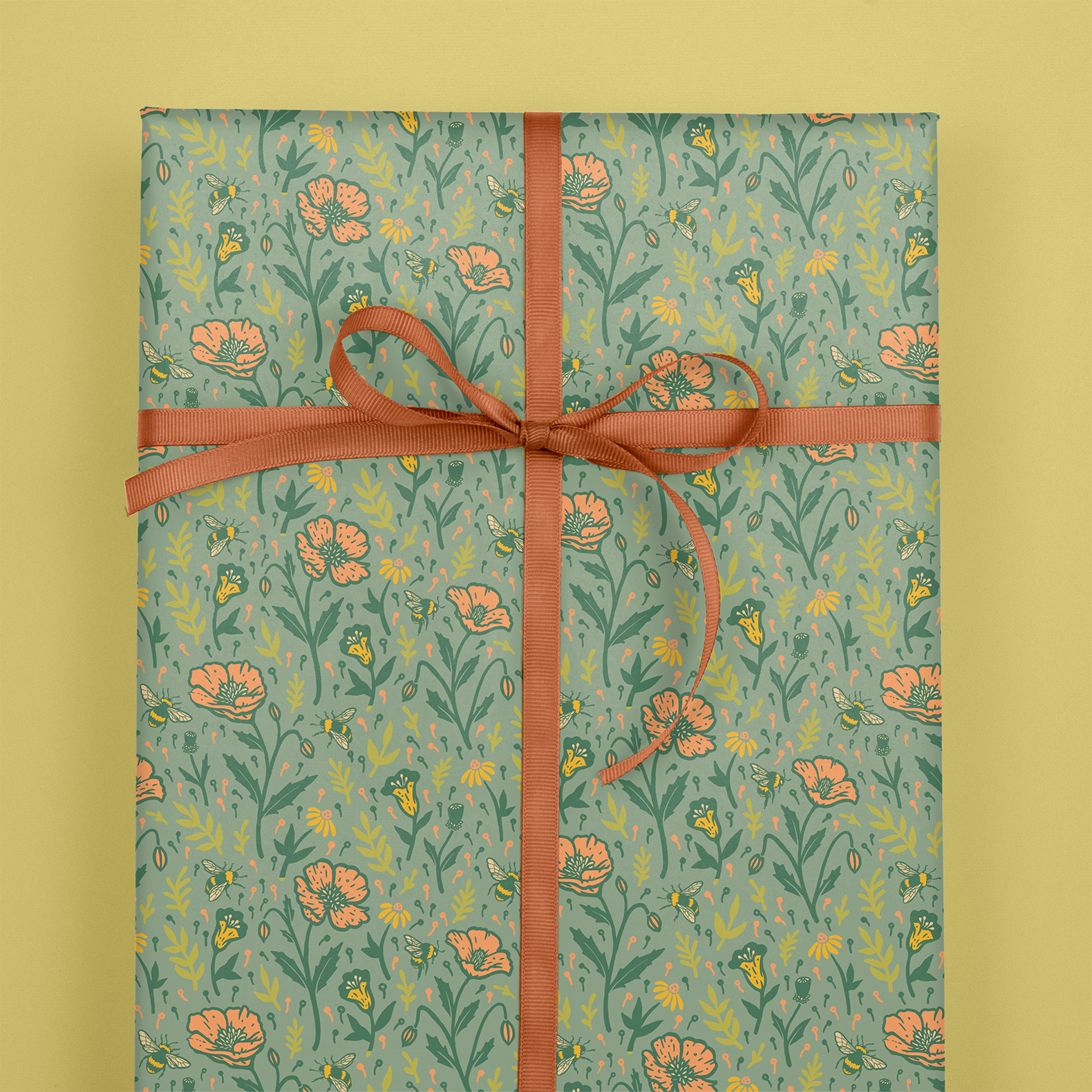 Recyclable Gift Wrap / Wrapping Paper: Poppies