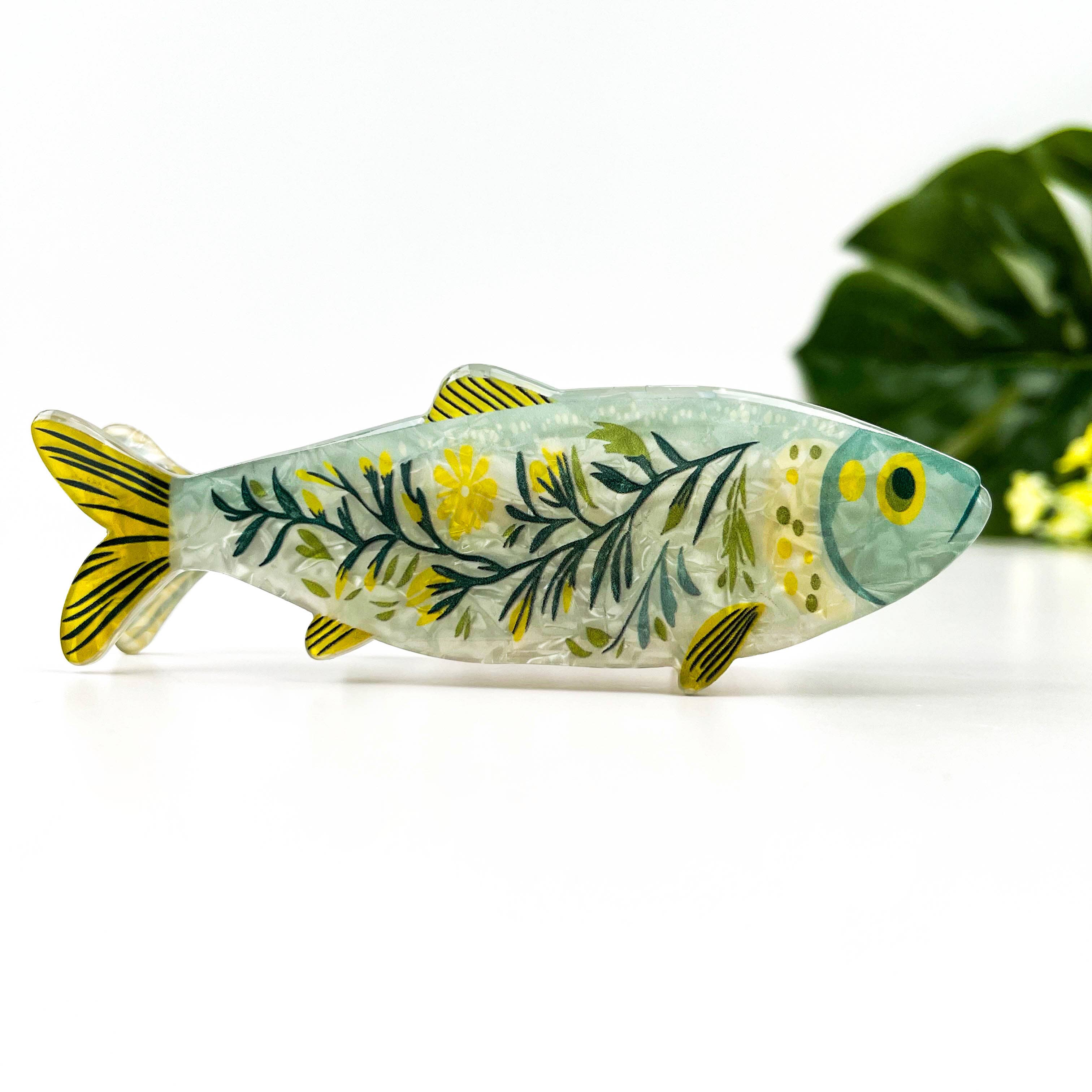 Green Sardine Hair Claw Clip