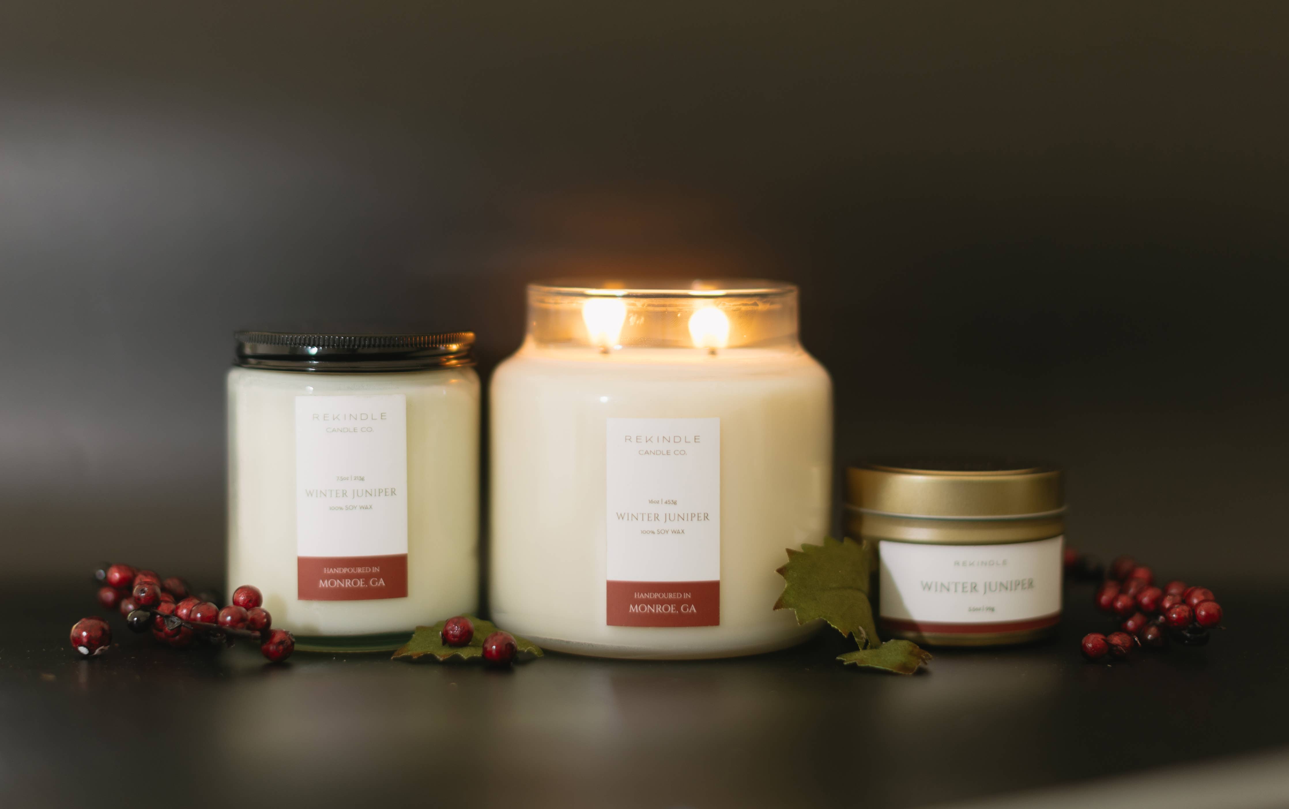 Winter Juniper Cotton Wick Soy Candle