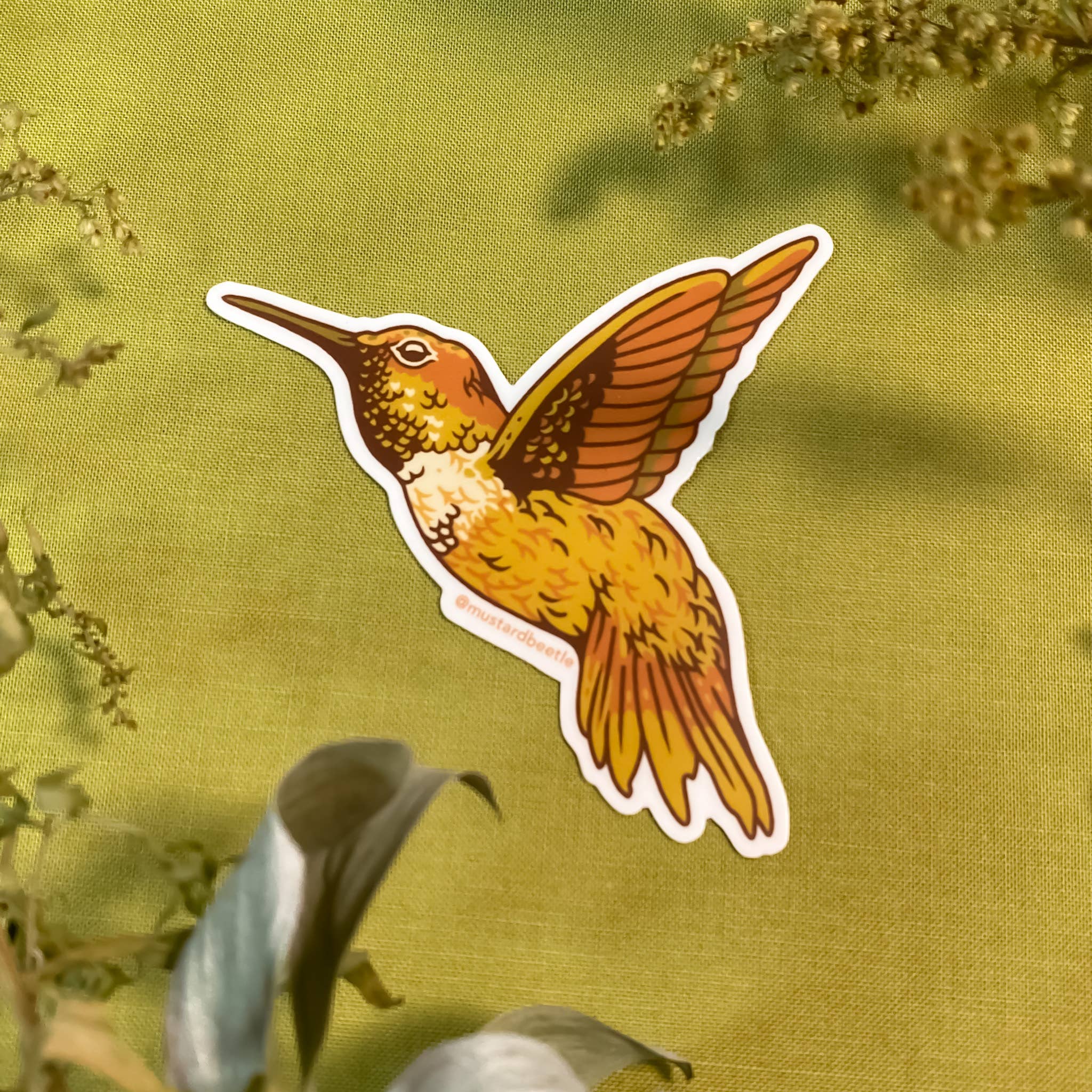 Hummingbird (Green) 3" Vinyl Sticker