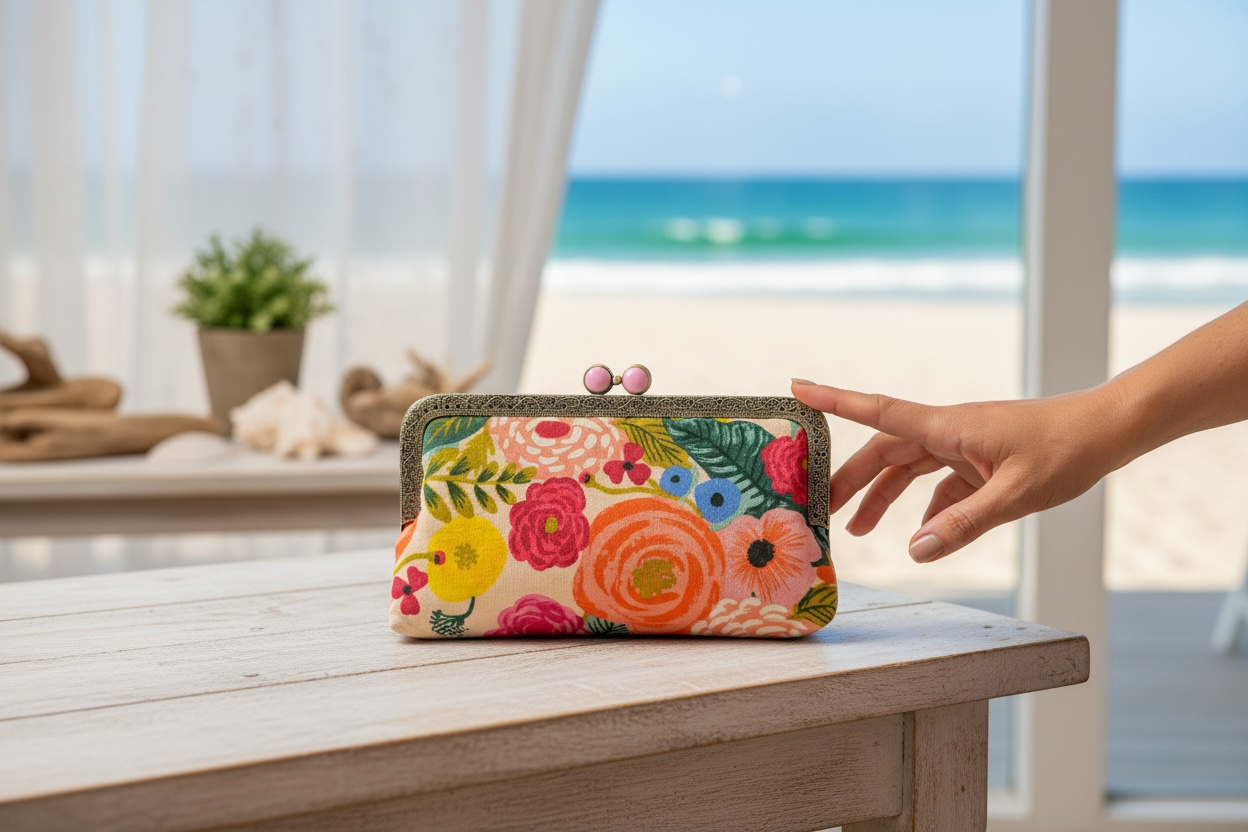 Kiki & Syds MIDI Clutch Purse - Joliet Rose Cream