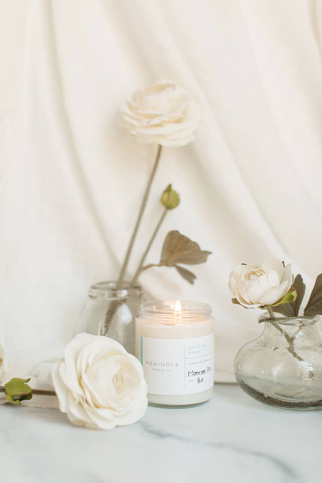 Seaside Rose Cotton Wick Soy Candle