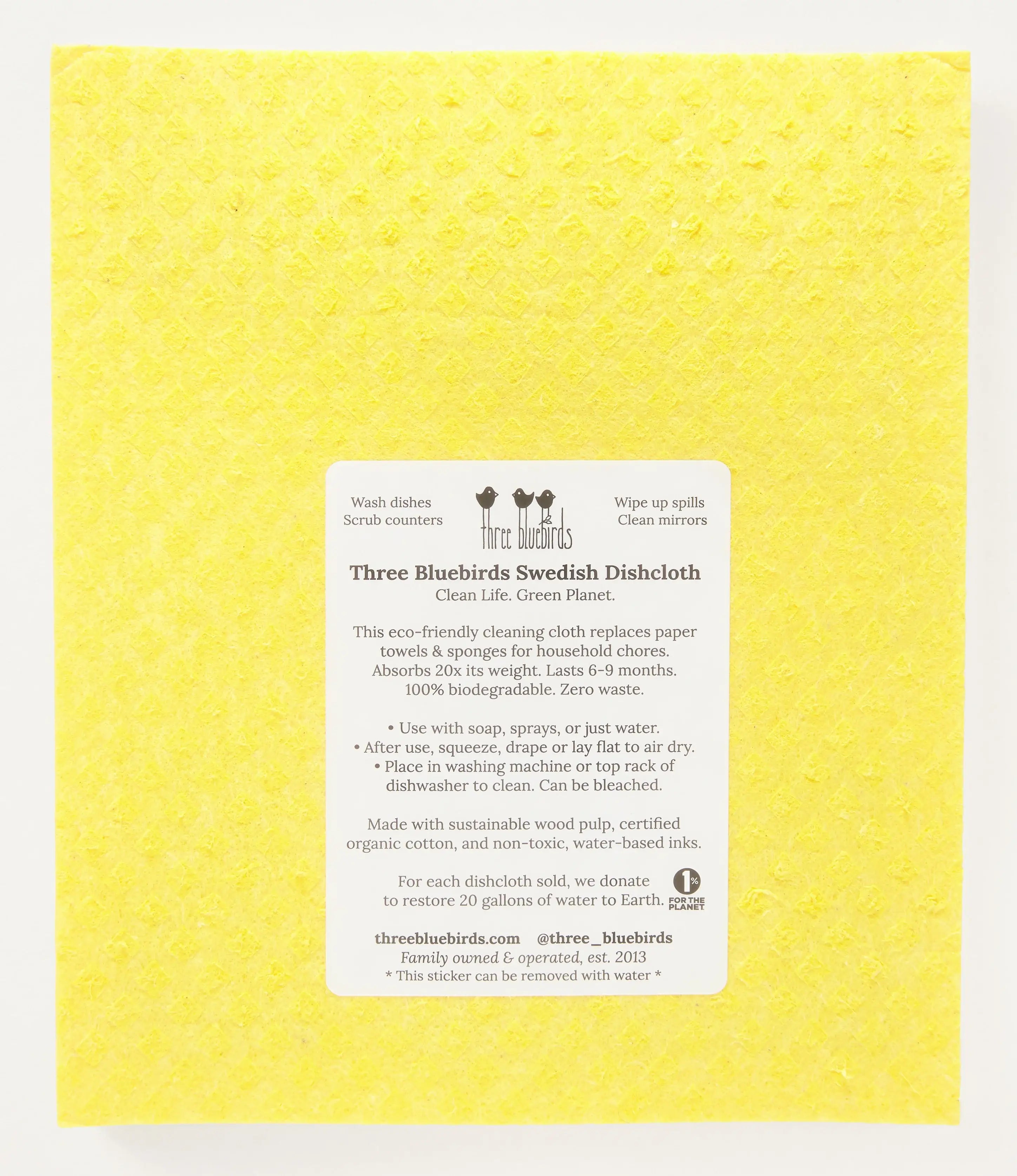 Oranges on Yellow Swedish Dishcloth