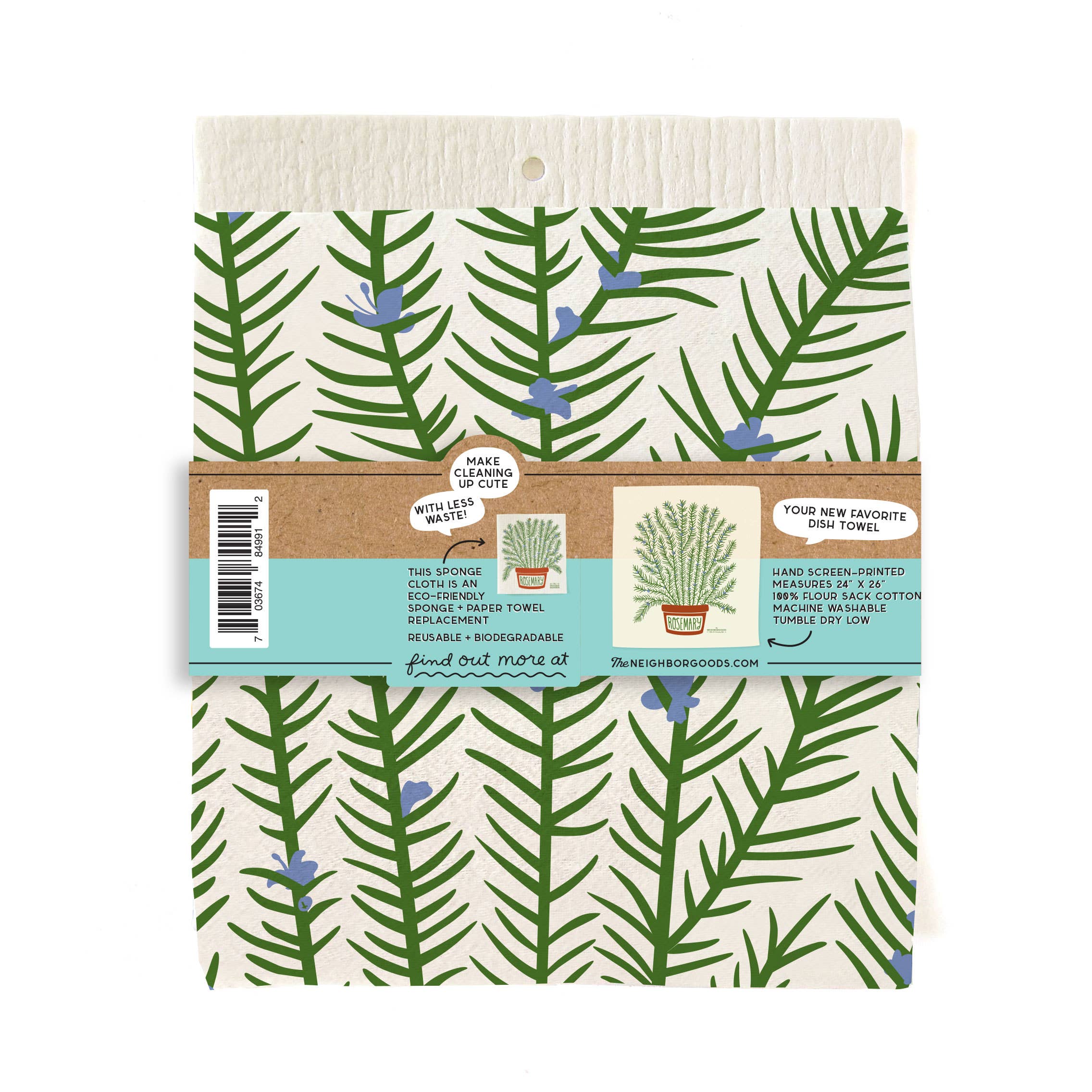 Rosemary - Tea Towel + Sponge Cloth Set