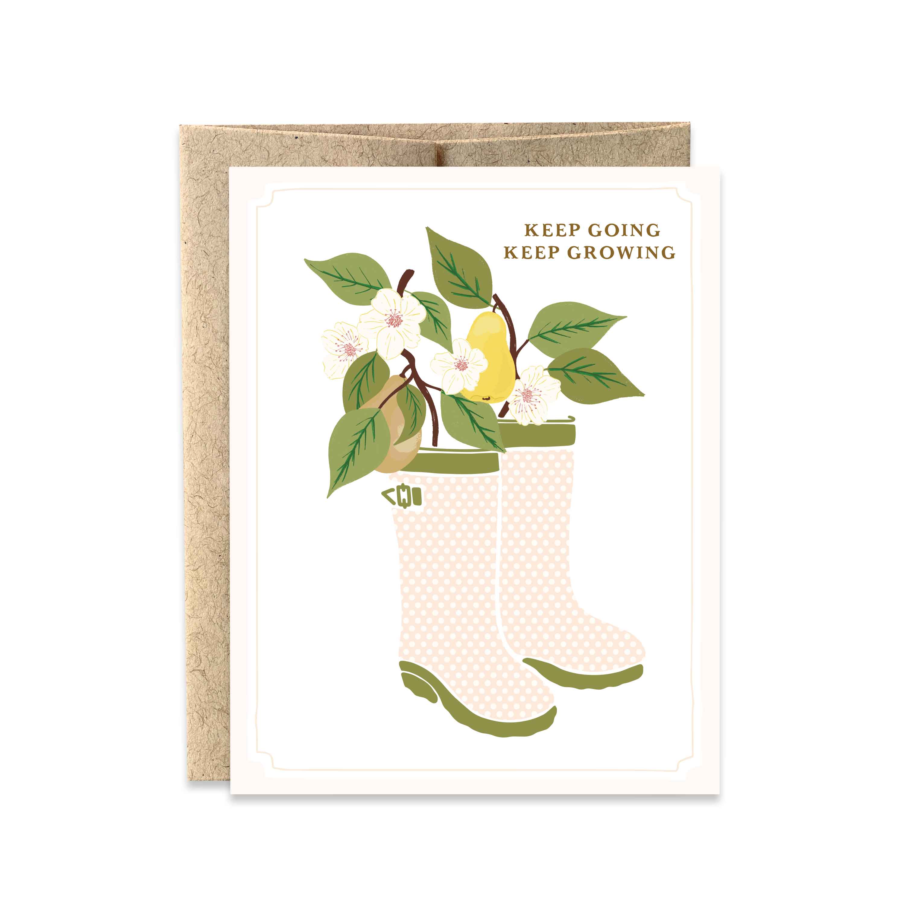 Keep Growing Pear Plant Greeting Card