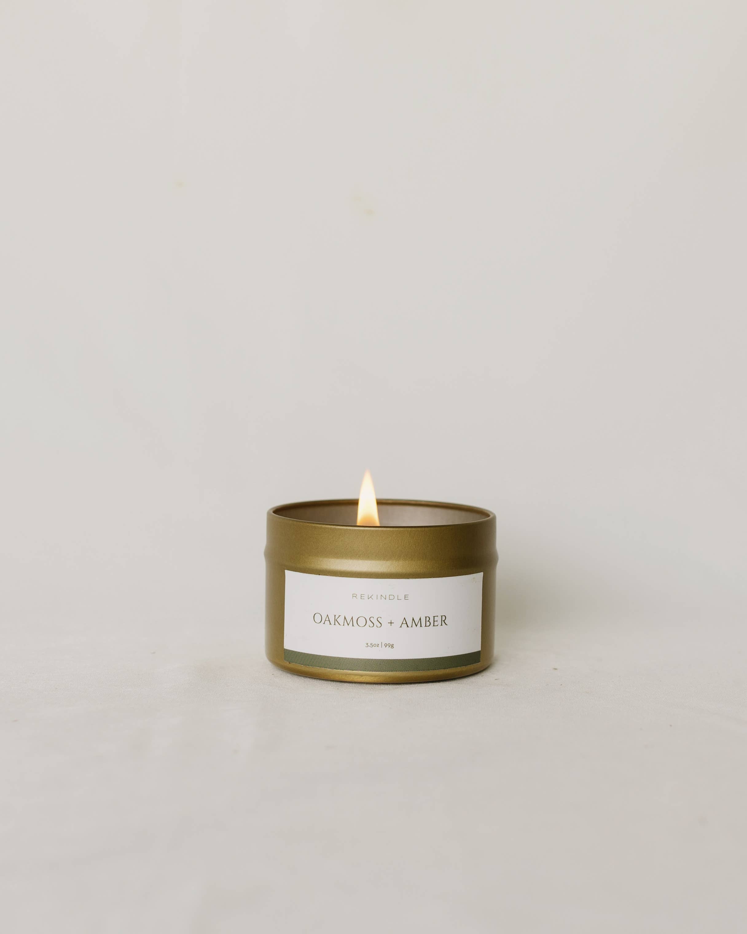 Oakmoss + Amber Cotton Wick Soy Candle