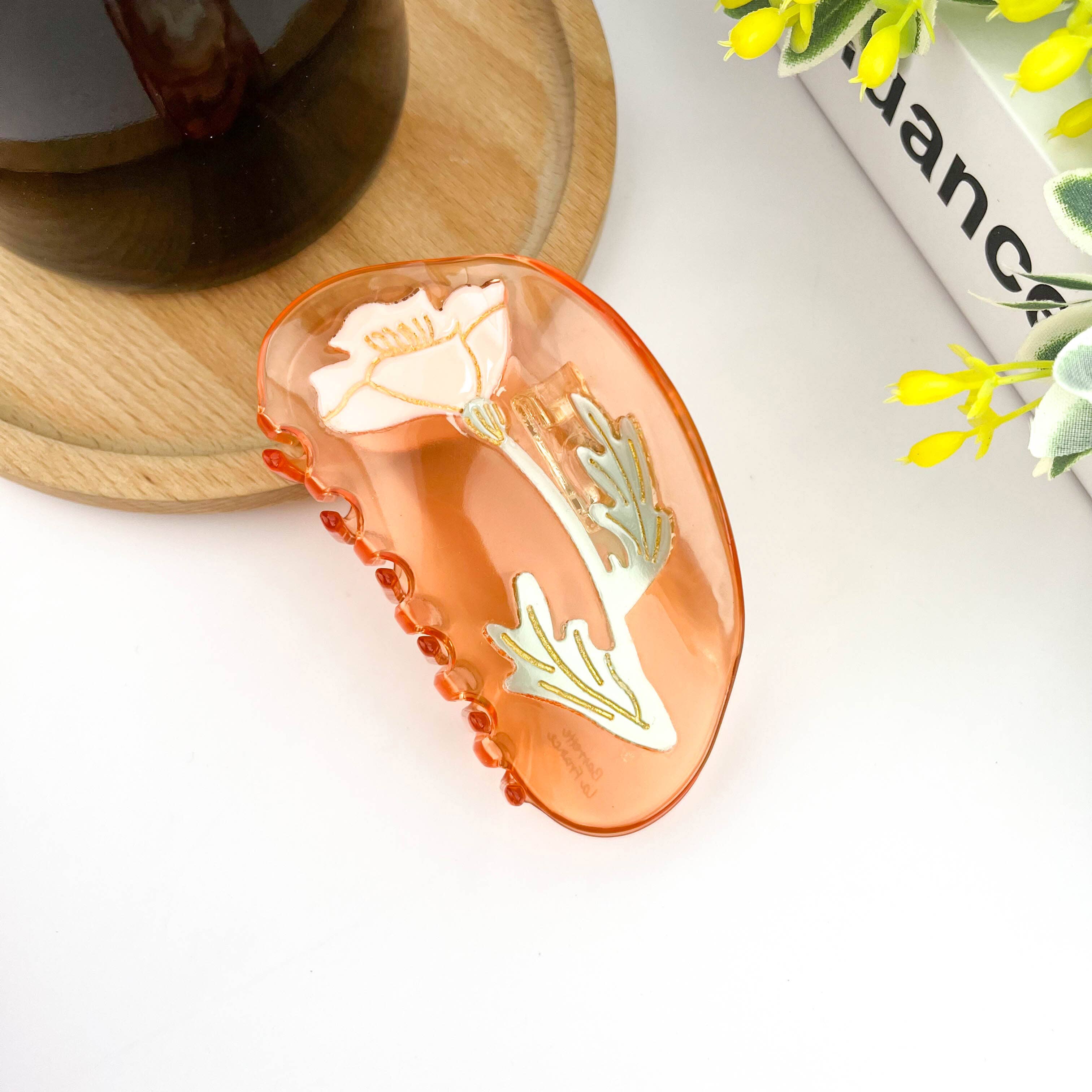 Floral Hair Claw Clip