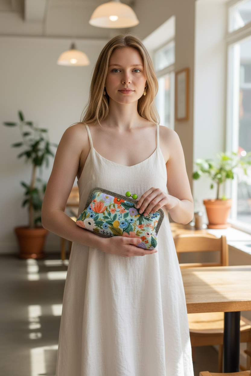 Kiki & Syds MIDI Clutch Purse - Garden Party Mint
