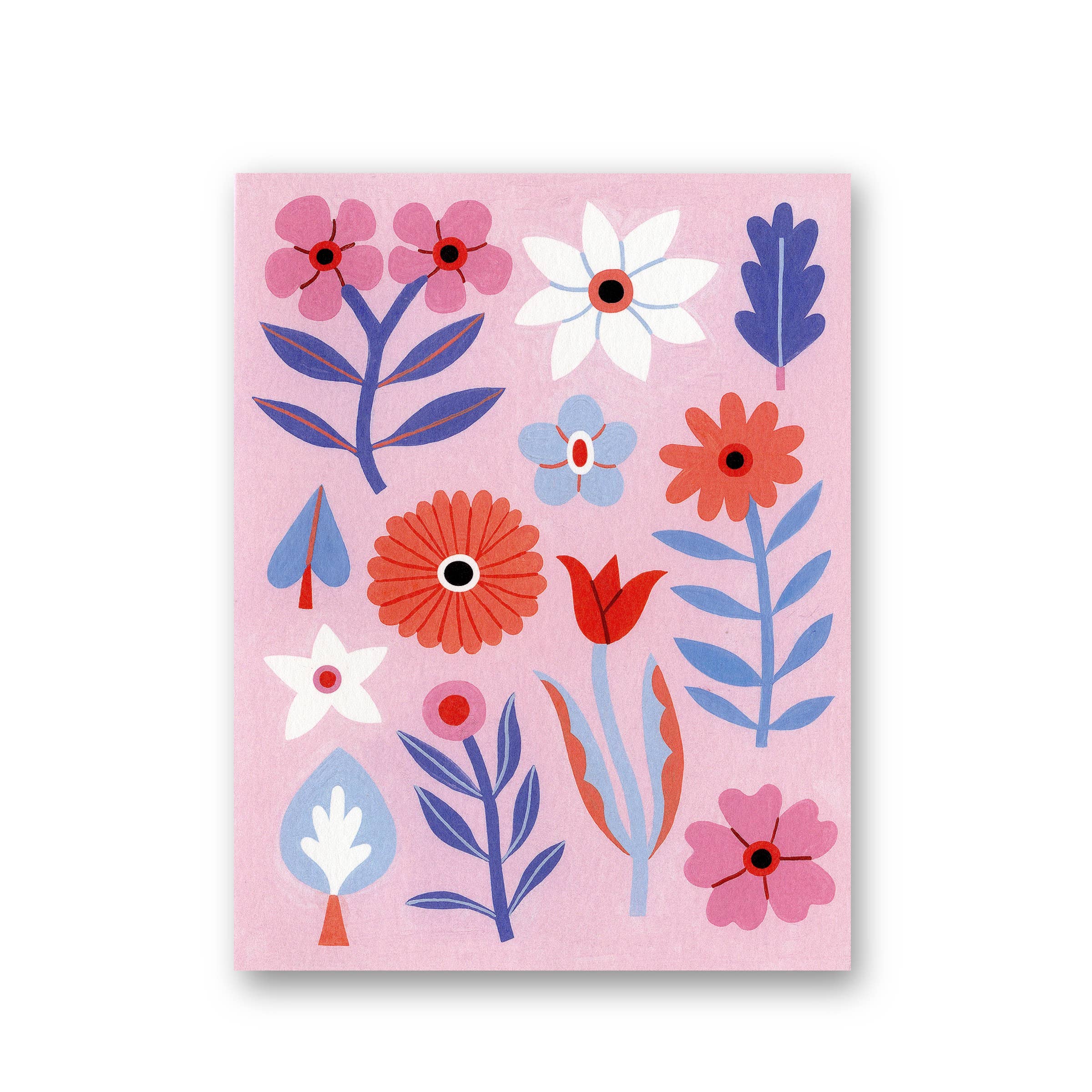 Pink Floral Greeting Card
