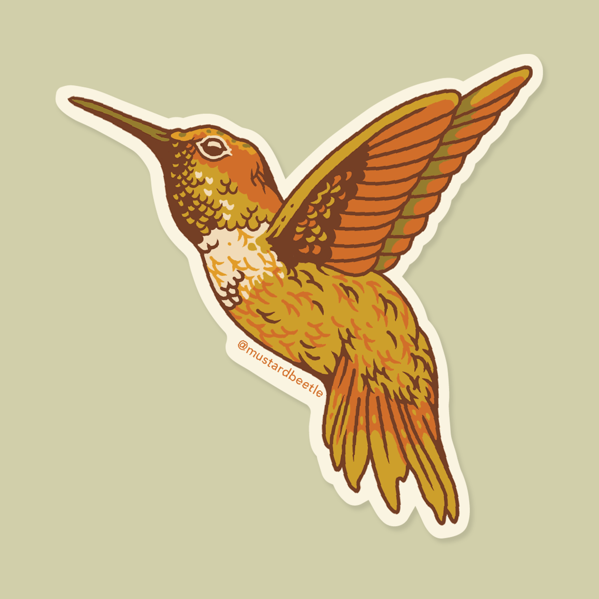 Hummingbird (Green) 3" Vinyl Sticker