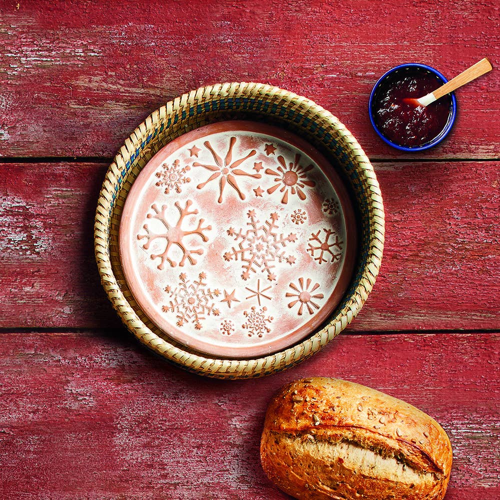 Snowflake Breadwarmer in Blue Detail Basket