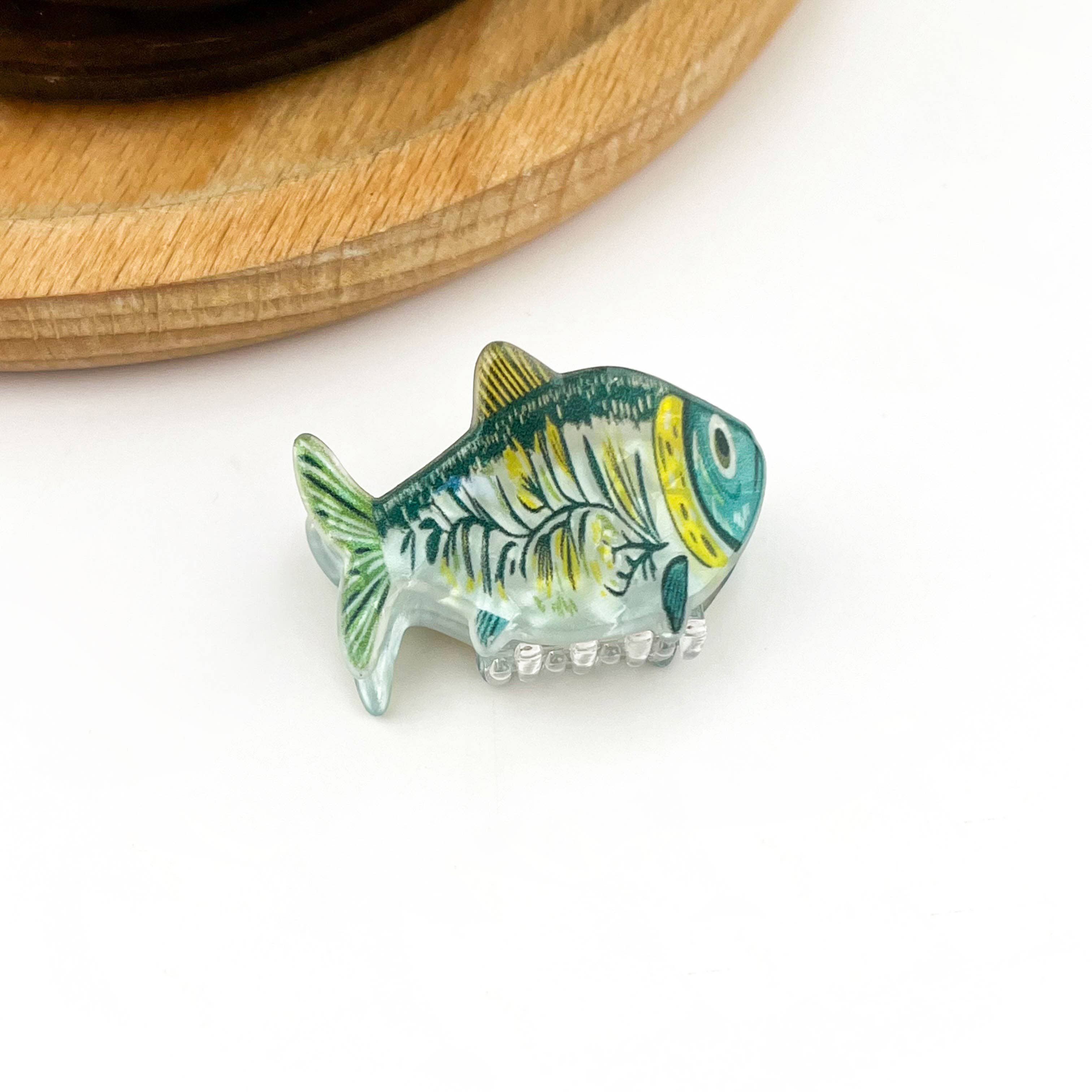 Green Sardine Hair Claw Clip